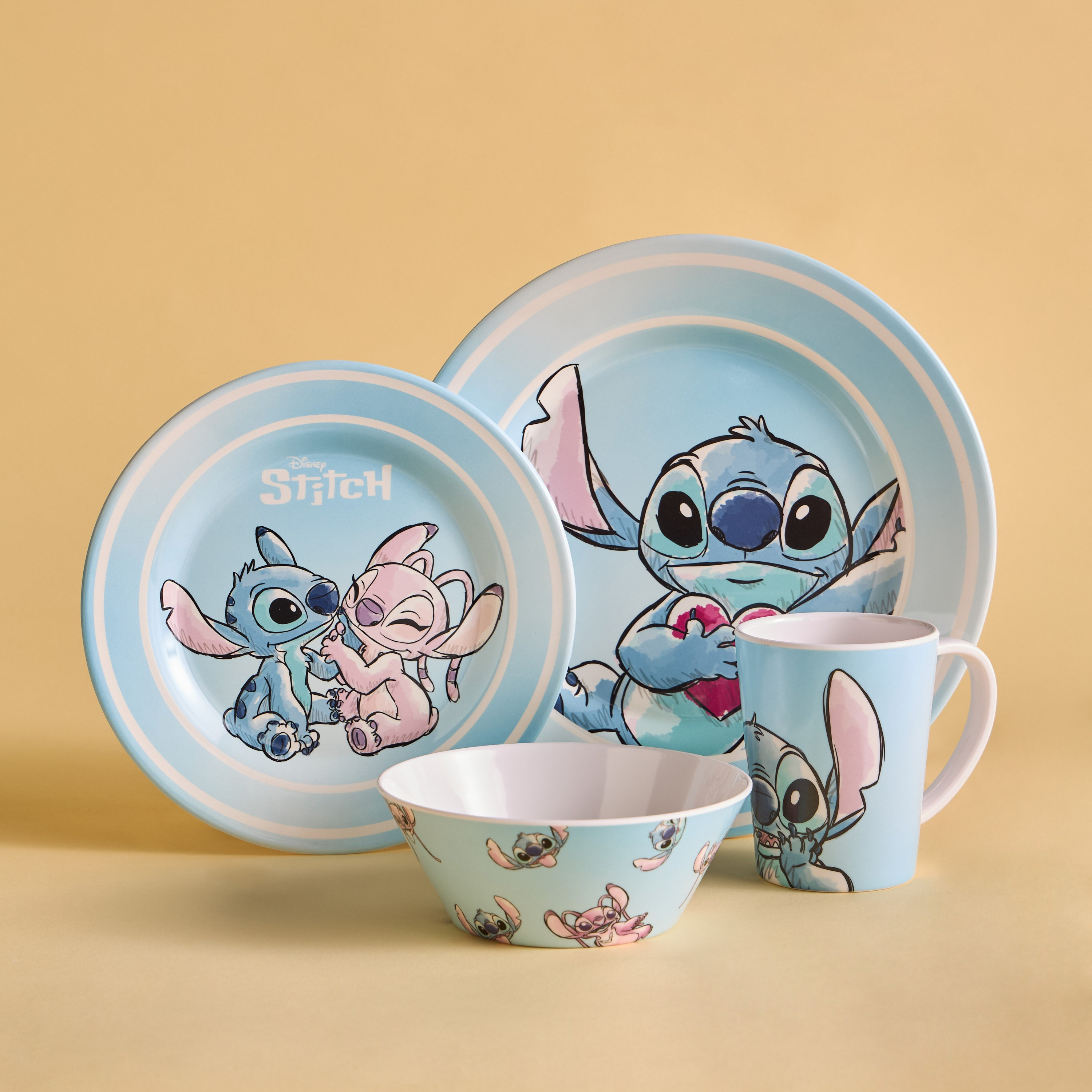 Stitch 4-Piece Melamine Tableware Set