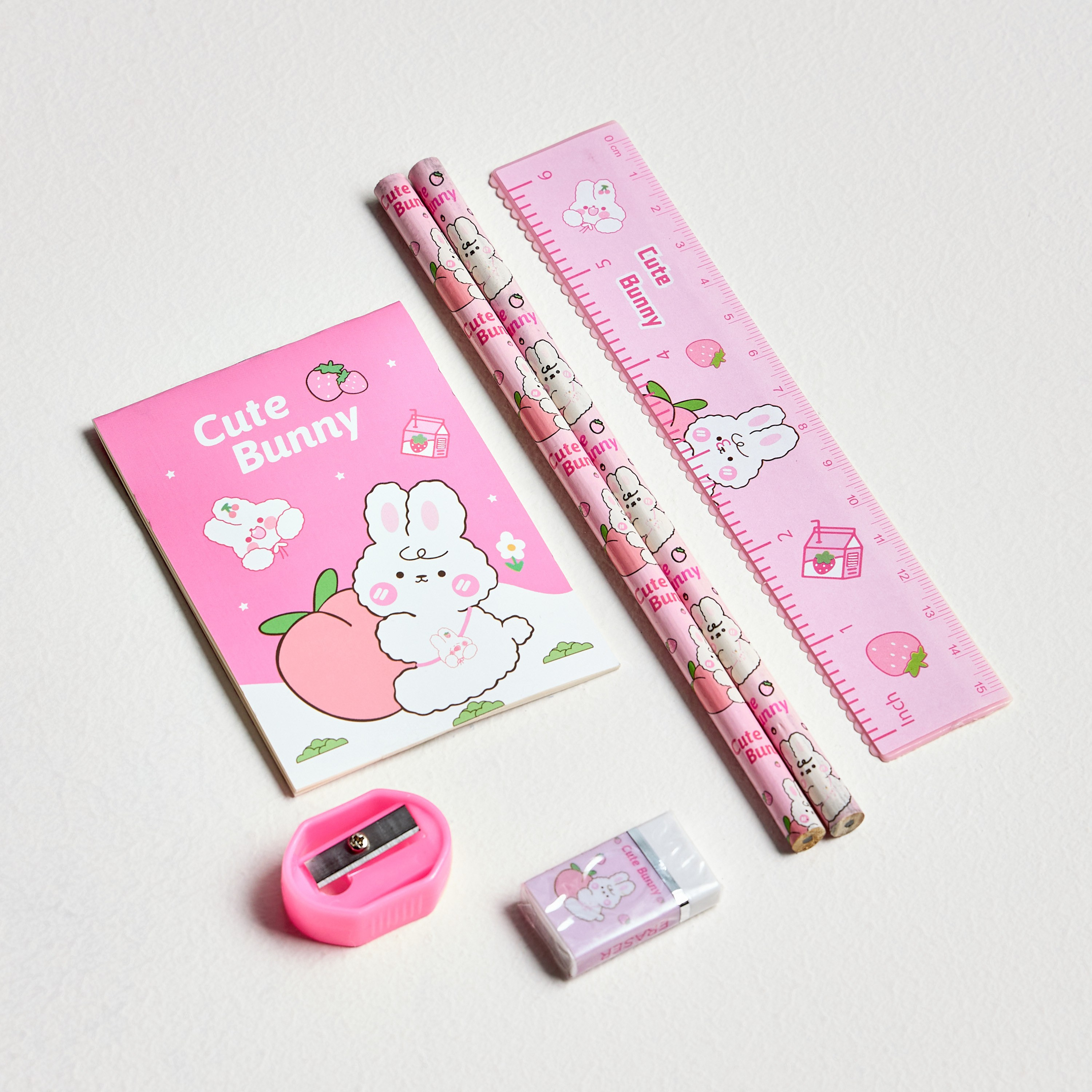 Cute Bunny 6-Piece Stationery Set