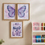طقم زينة حائط كانفاس بارزة الملمس 3 قطع بطبعات فراشات - 30×40 سم-kids-decorandlighting-decor-wallart-image-1