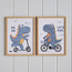 Roar Dino 2-Piece Textured Framed Canvas Wall Art Set - 30x40 cm-kids-decorandlighting-decor-wallart-image-1