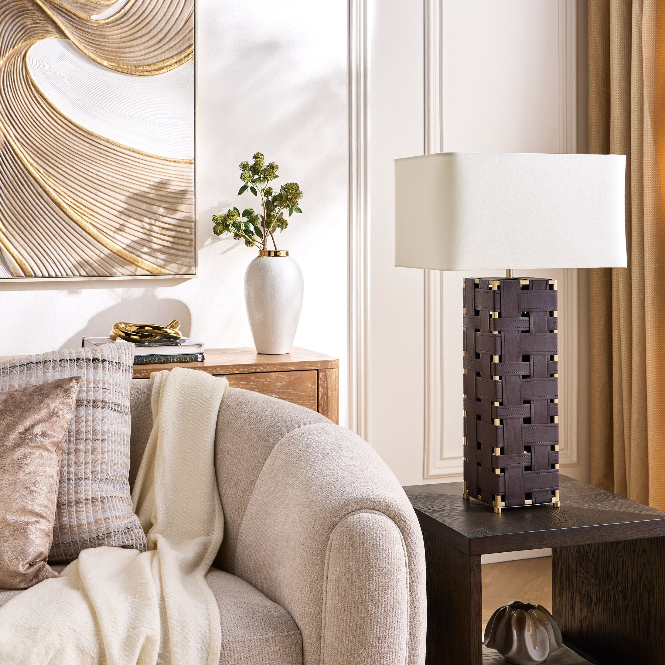 Nova Leather Table Lamp - 80 cm-household-lighting-tableanddesklamps-image-5