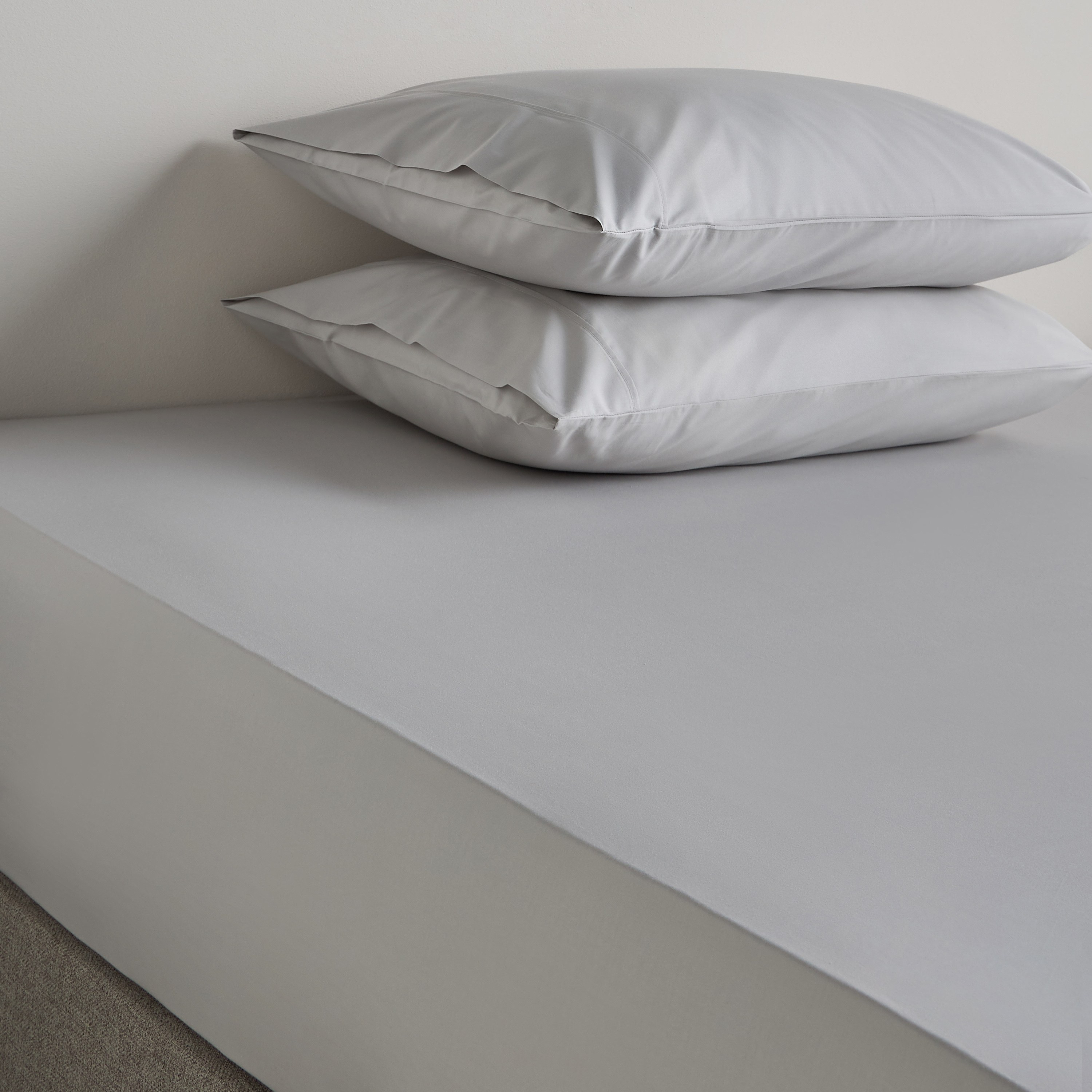 طقم شرشف مطّاطي كينج 3 قطع تينسيل بيركال من القطن العضوي - 180×205 سم-household-bedding-sheetsandpillowcases-fittedsheets-image-1