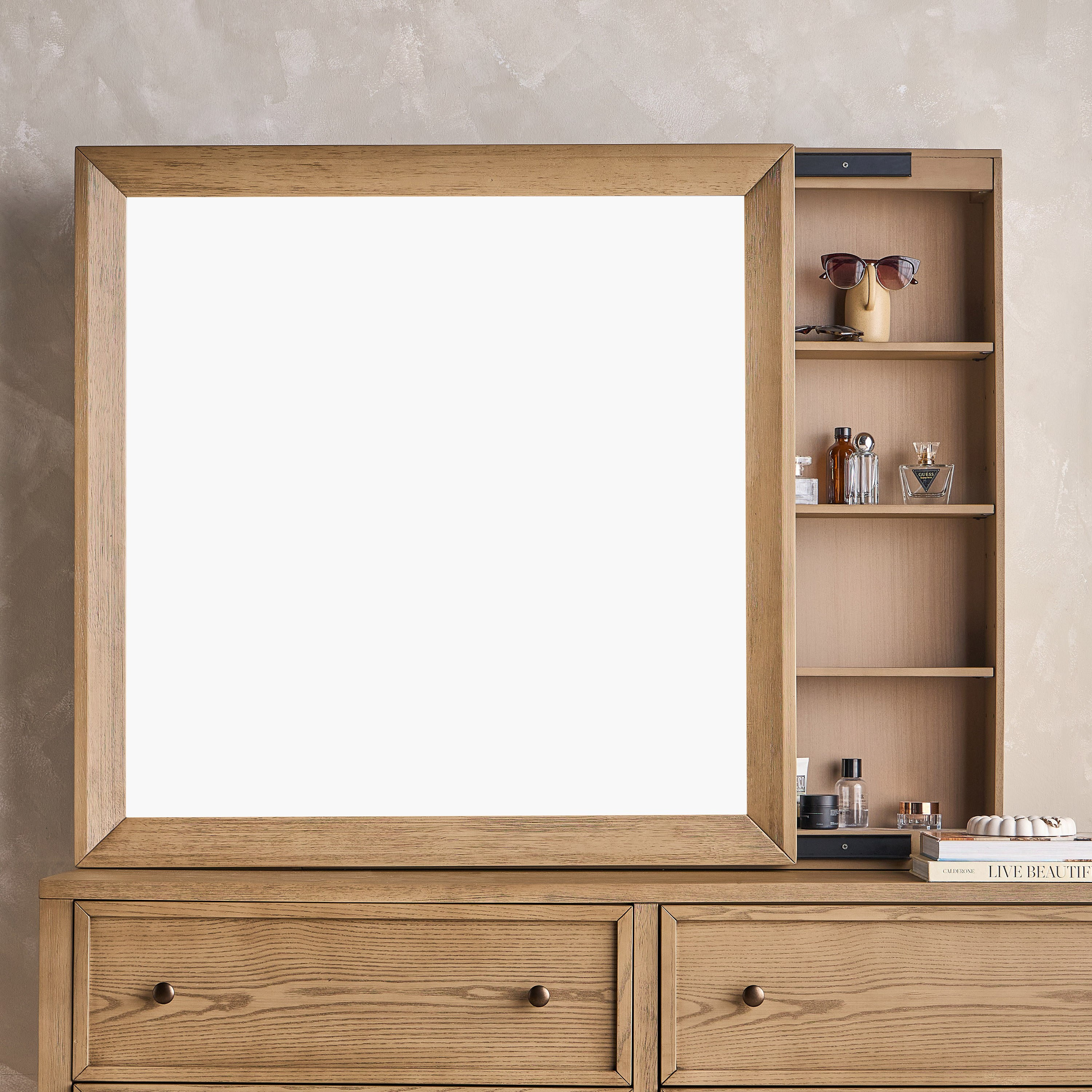 مرآة تسريحة بمساحة تخزين - ليوبولد-furniture-bedroom-dressersandmirrors-image-2