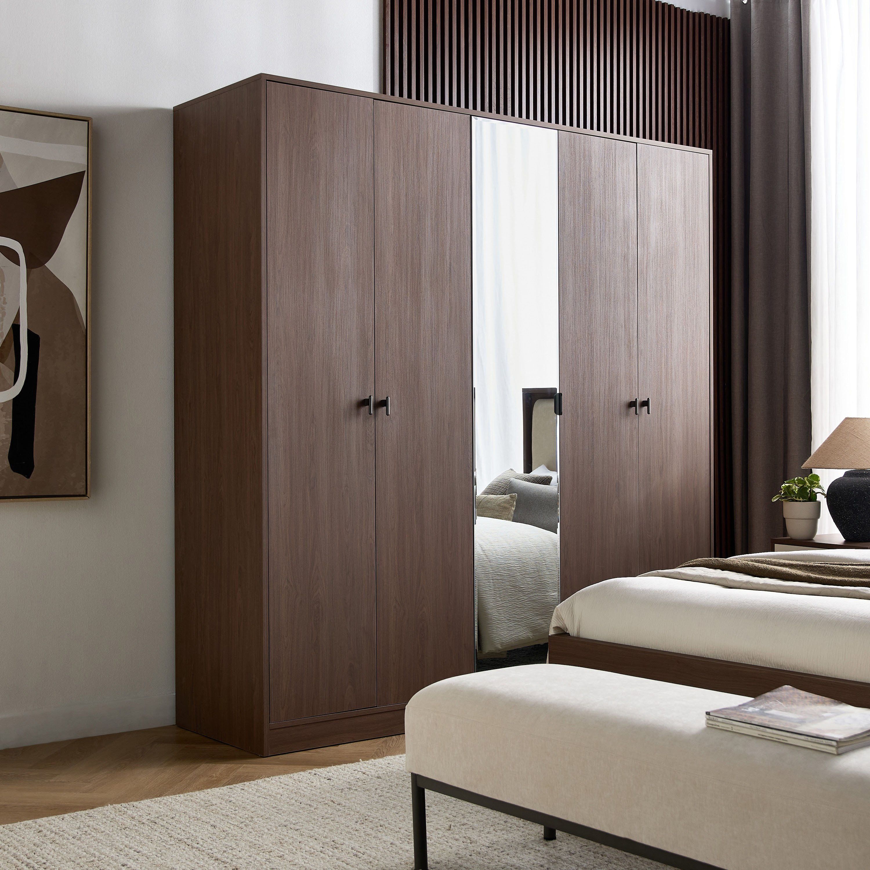 خزانة ملابس بـ5 أبواب ودرجين - زين-furniture-bedroom-wardrobes-image-8