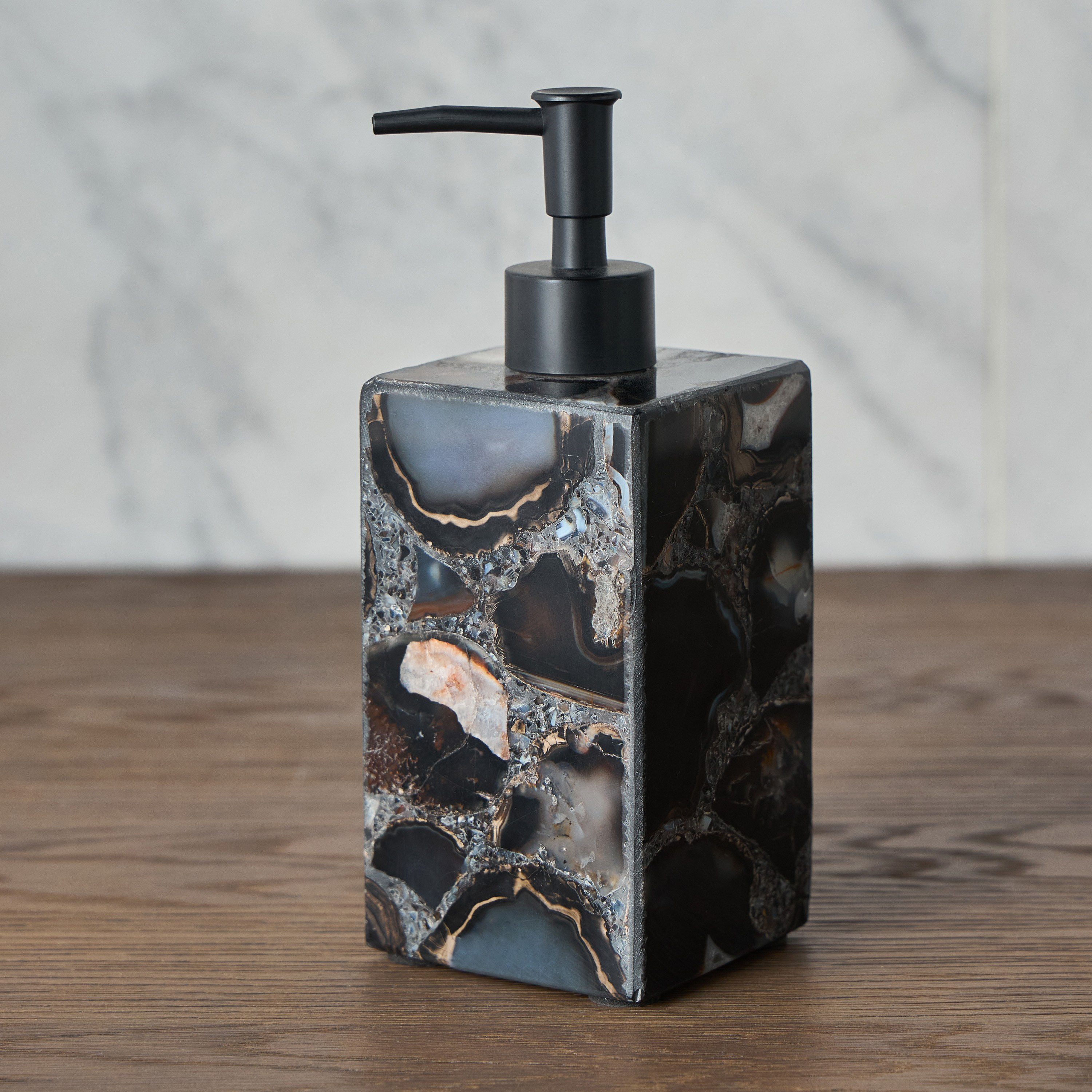 Agate Marble Soap Dispenser-household-bathandlaundry-bathaccessories-soapdishesanddispensers-image-1