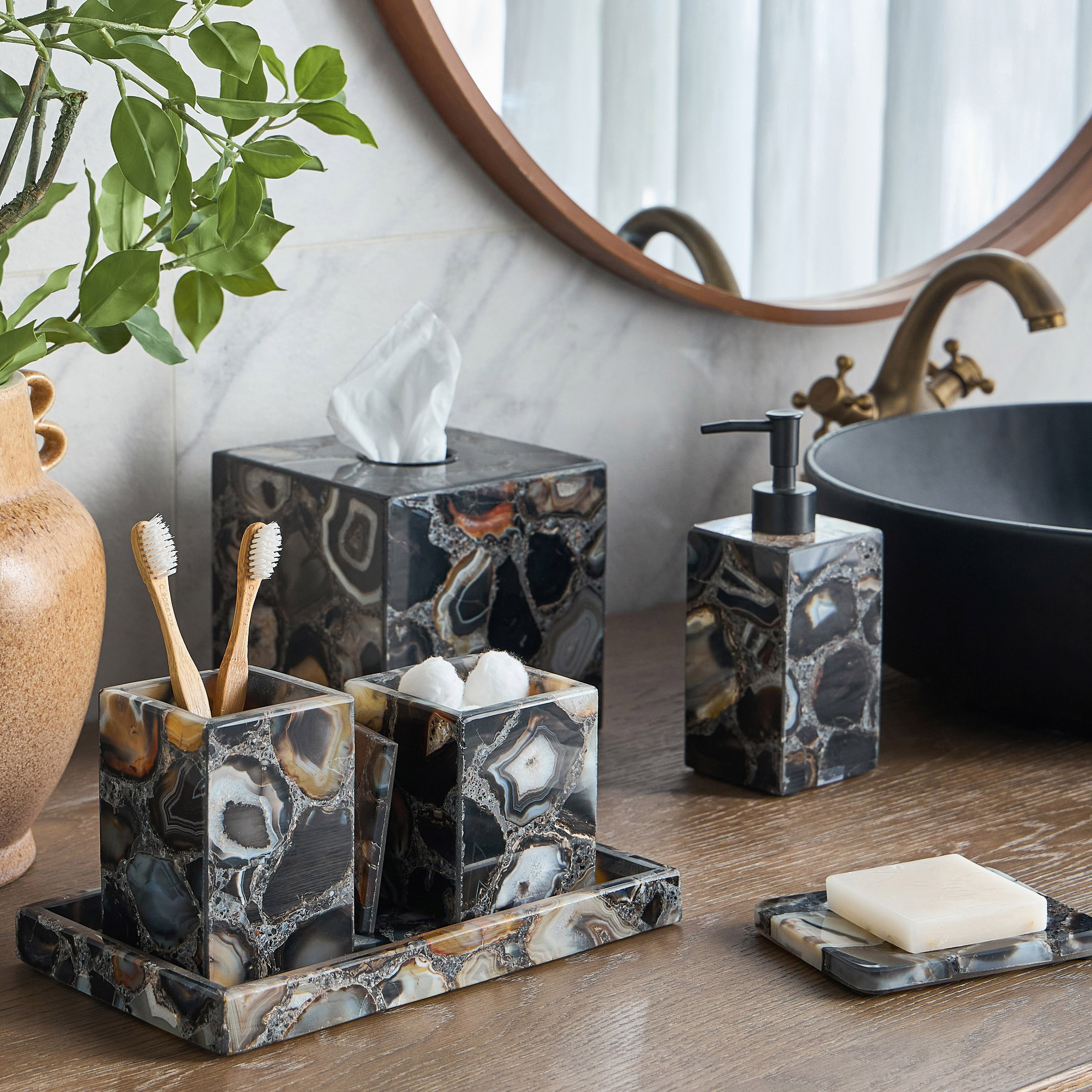 Agate Marble Tissue Box Cover-household-bathandlaundry-bathaccessories-tissueboxesandcottonjars-image-4