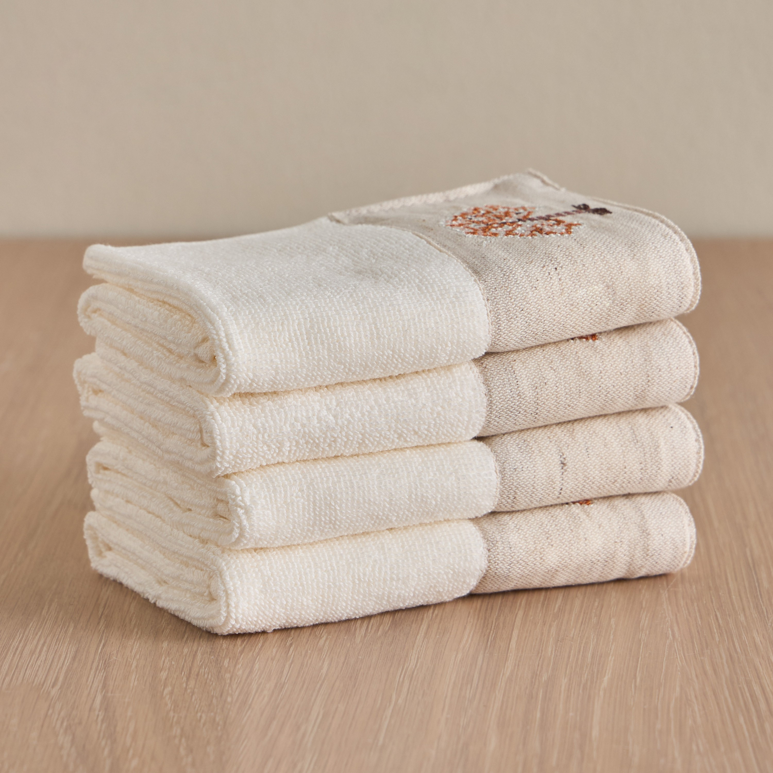 Lucia 4-Piece 550 GSM Turkish Cotton Fingertip Towel Set - 30x30 cm-household-bathandlaundry-bathlinen-towels-image-1
