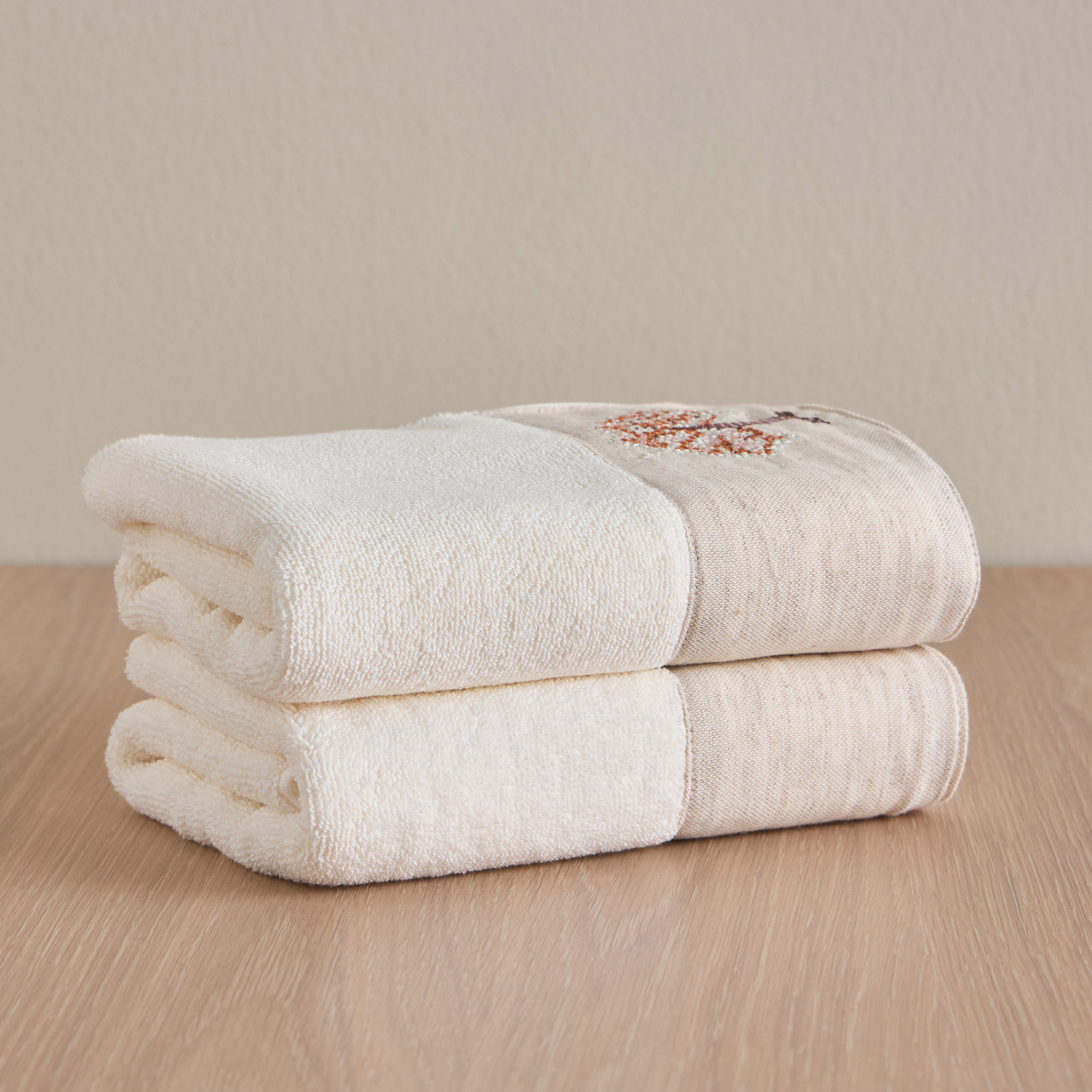 Lucia 2-Piece 550 GSM Turkish Cotton Hand Towel Set - 50x90 cm-household-bathandlaundry-bathlinen-towels-image-1