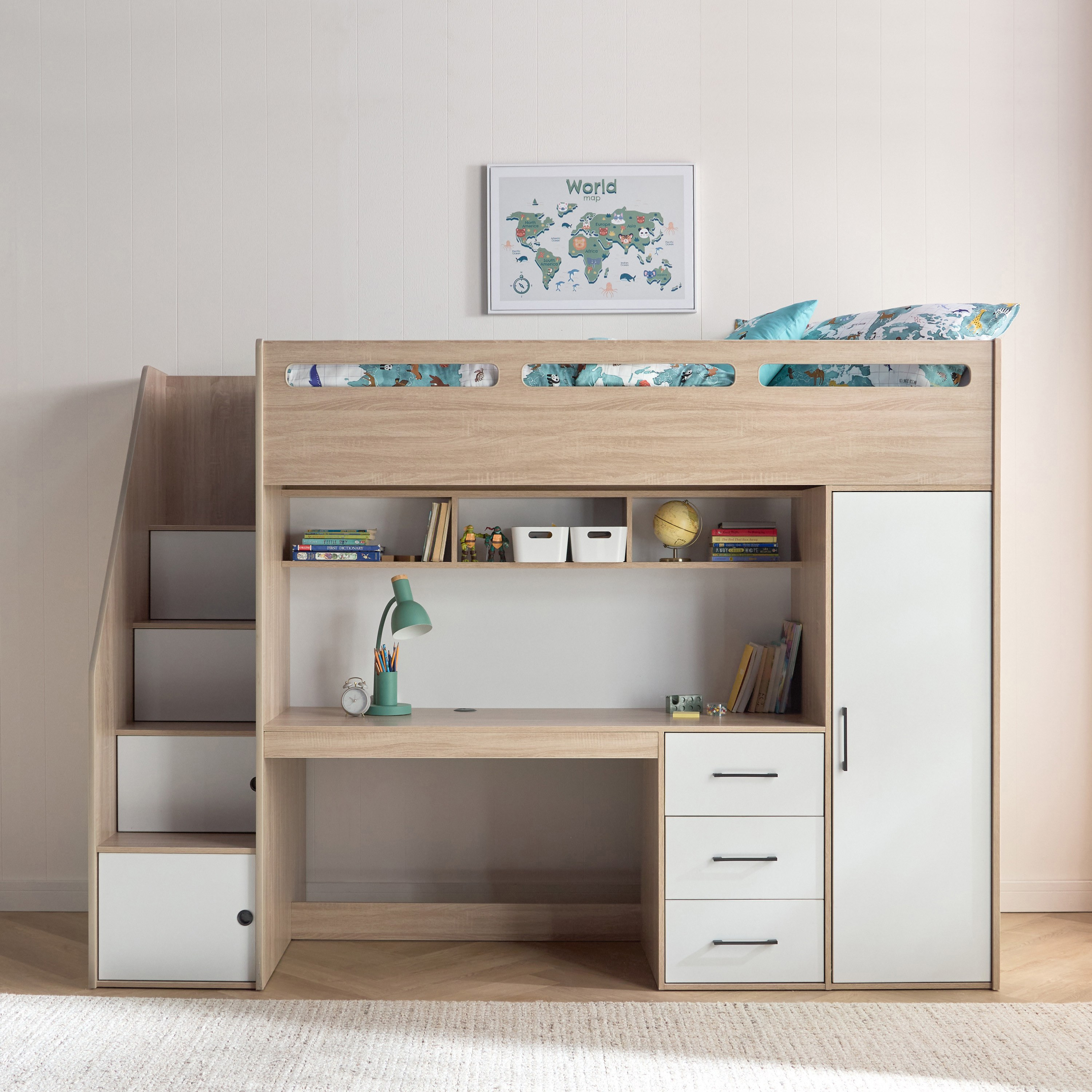 Dakota Twin Loft Bed with Desk - 90x200 cm-babyandkids-kidsbeds-bunkandloftbeds-image-11