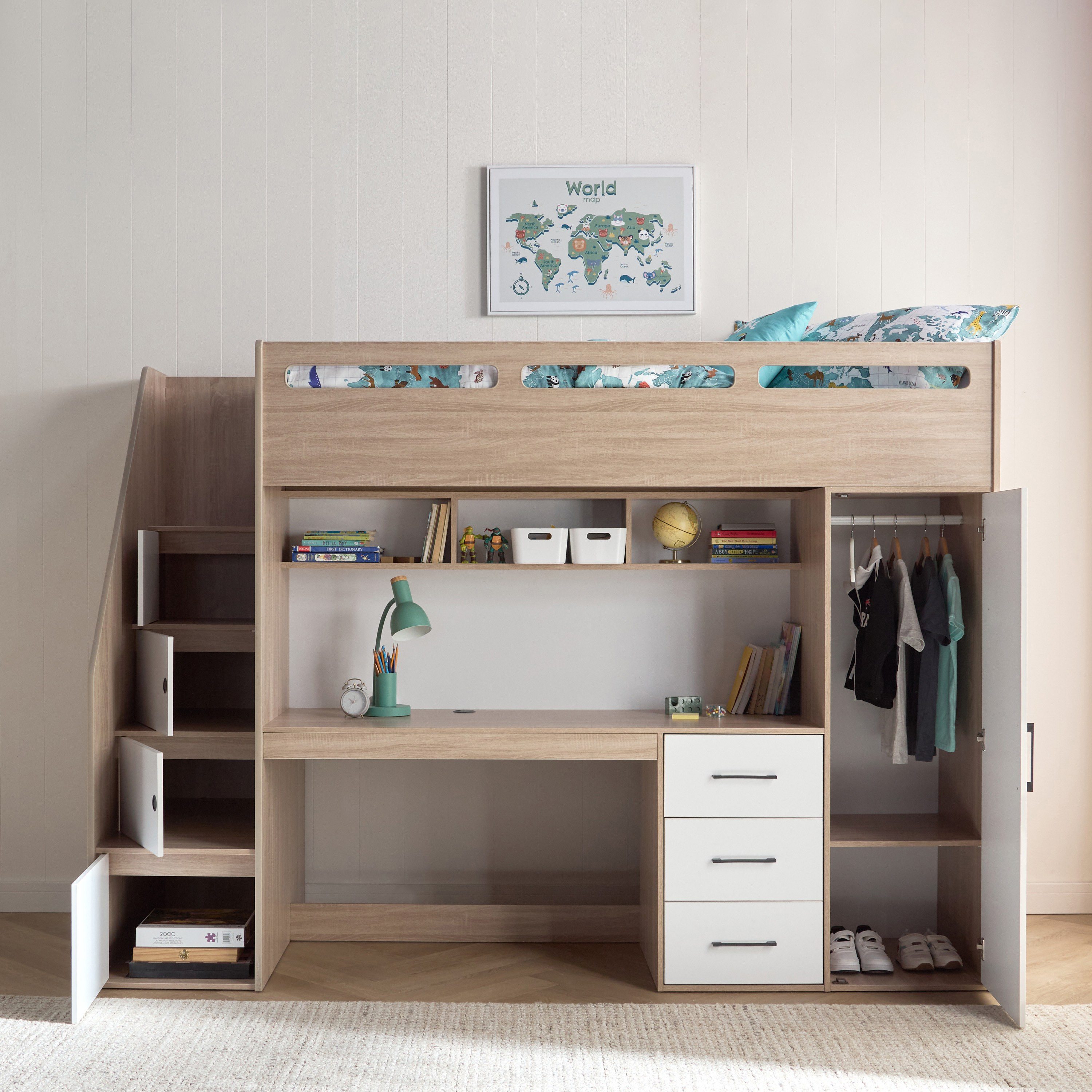 Dakota Twin Loft Bed with Desk - 90x200 cm-babyandkids-kidsbeds-bunkandloftbeds-image-12