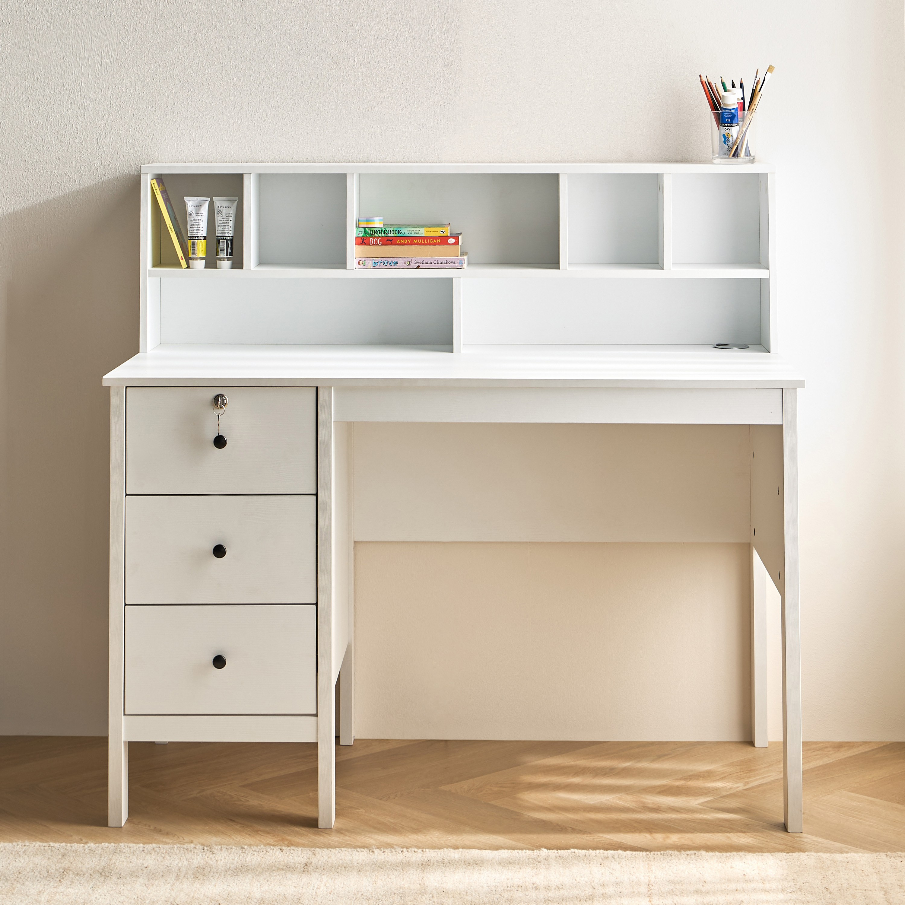 Pablo Study Desk with Hutch-babyandkids-roomfurniture-studydesks-image-2