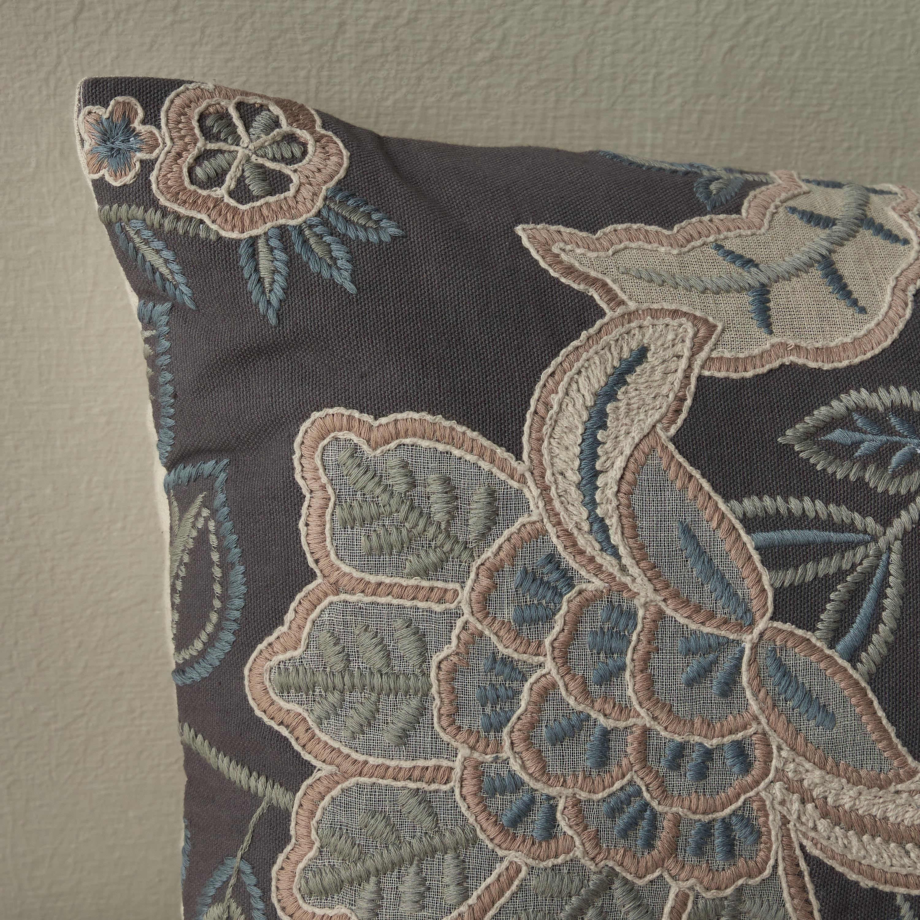 Calendulla Floral Embroidered Cushion Cover - 30x50 cm-household-cushionsandthrows-cushioncovers-image-2