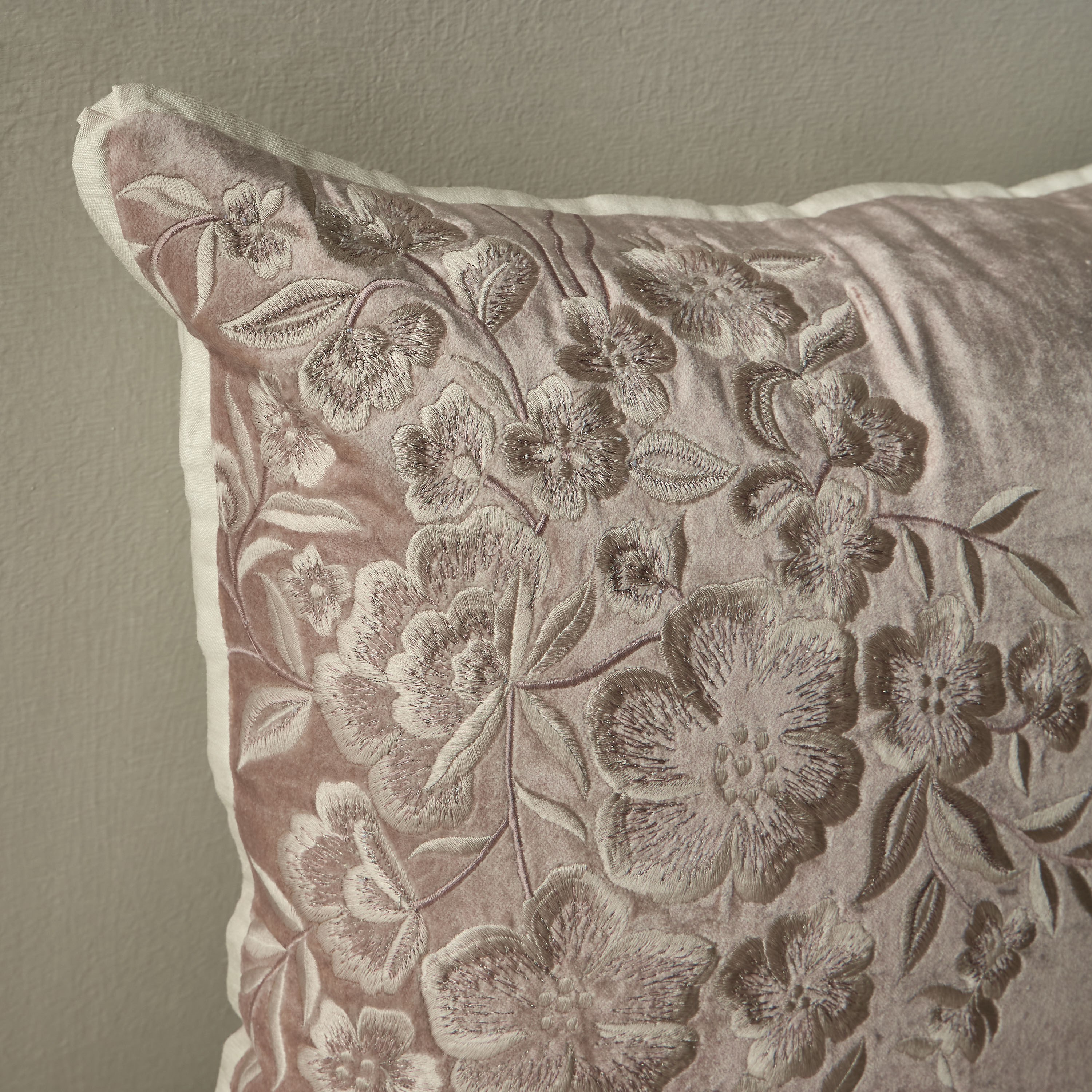 Foxglove Floral Embroidered Cushion Cover - 50x50 cm-household-cushionsandthrows-cushioncovers-image-2
