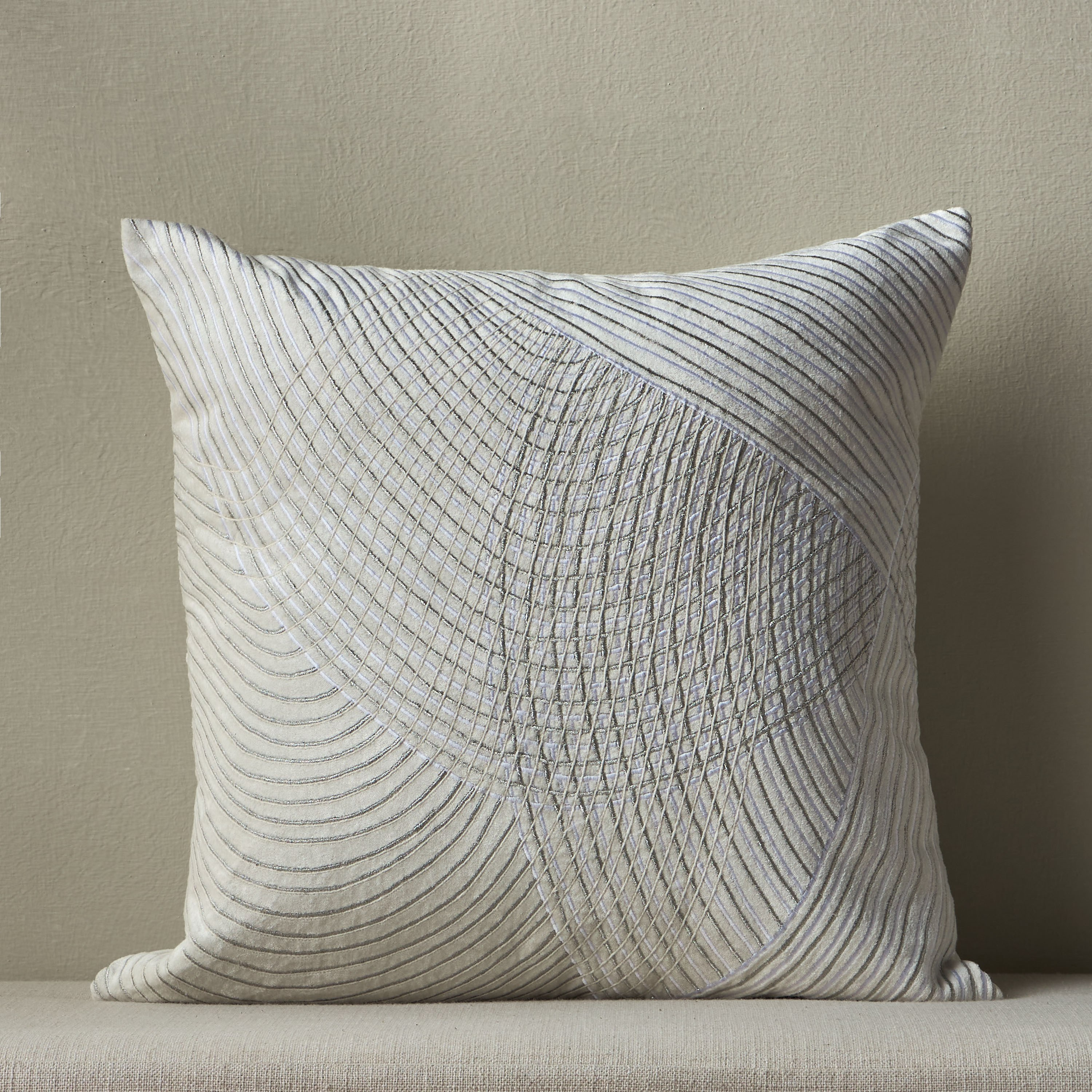 Vermilion Wave Embroidered Cushion Cover - 50x50 cm-household-cushionsandthrows-cushioncovers-image-1