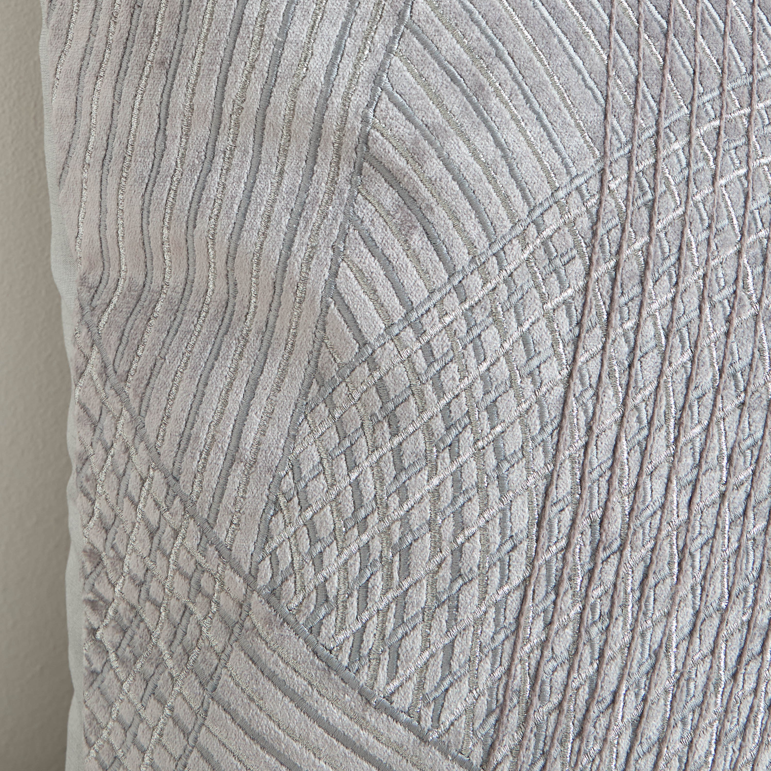 Vermilion Wave Embroidered Filled Cushion - 50x50 cm-household-cushionsandthrows-filledcushions-decorativecushions-image-2