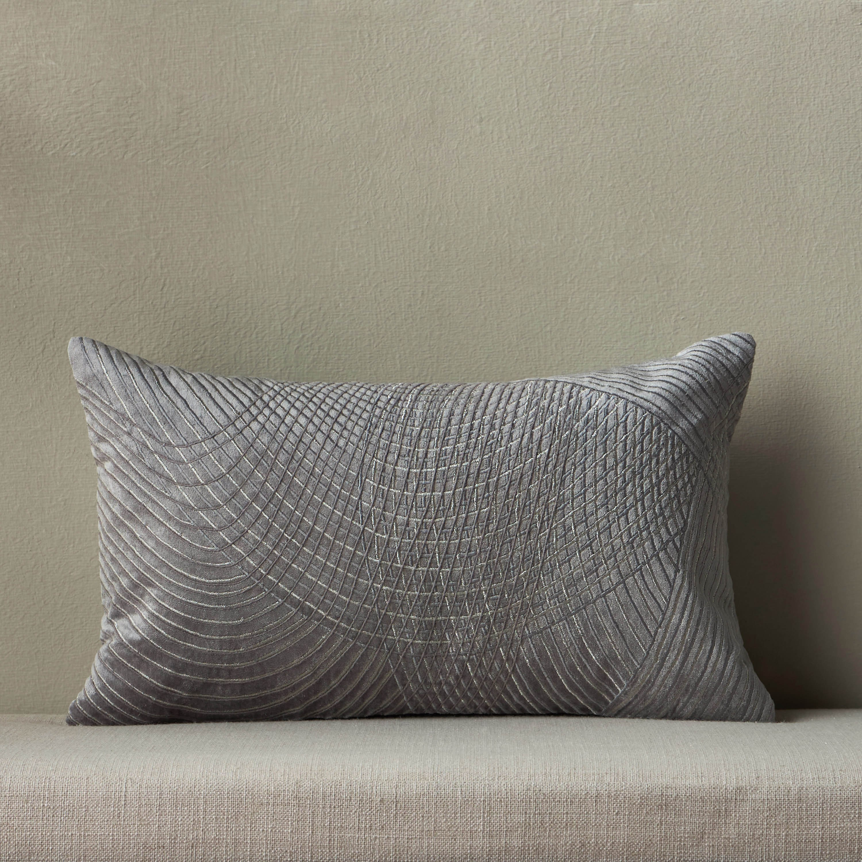 Vermilion Wave Embroidered Filled Cushion - 30x50 cm-household-cushionsandthrows-filledcushions-decorativecushions-image-1