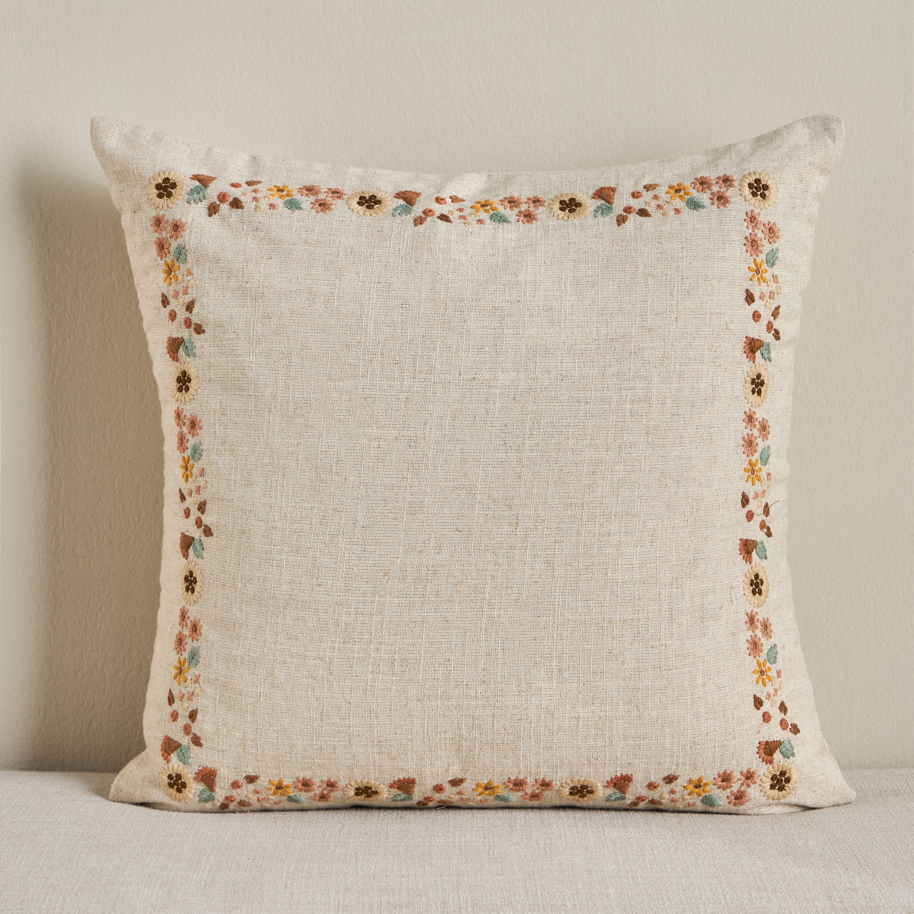 Breda Woven Embroidered Filled Cushion - 50x50 cm-household-cushionsandthrows-filledcushions-decorativecushions-image-1