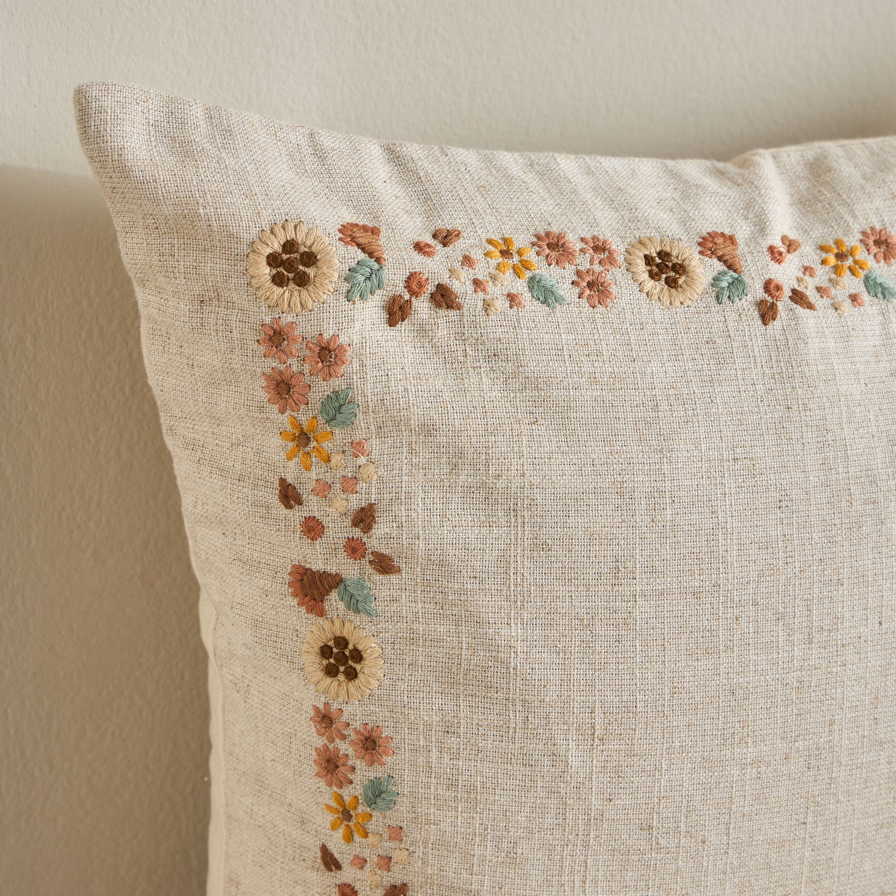 Breda Woven Embroidered Filled Cushion - 50x50 cm-household-cushionsandthrows-filledcushions-decorativecushions-image-2