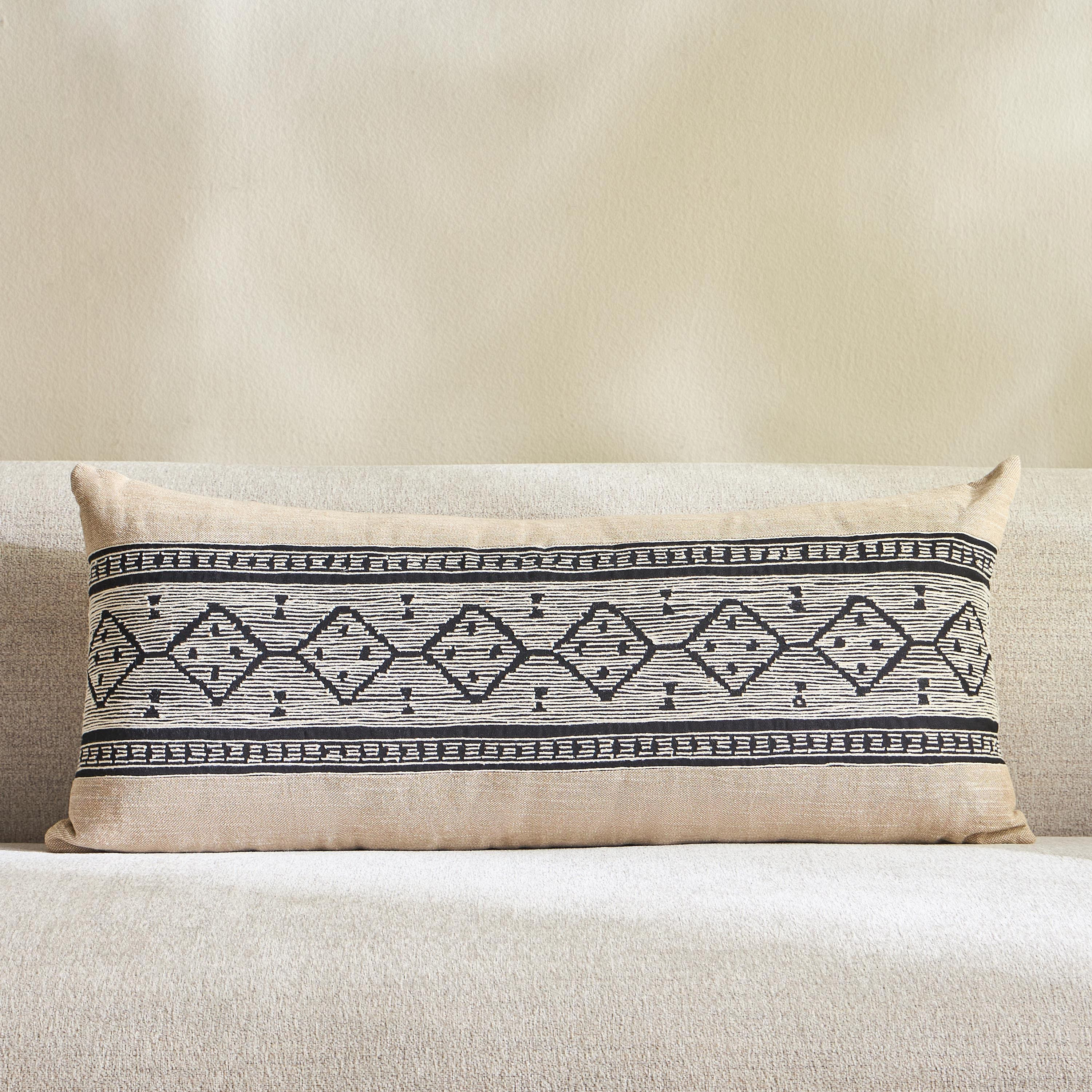 Shilong Tribal Embroidered Filled Cushion - 35x80 cm