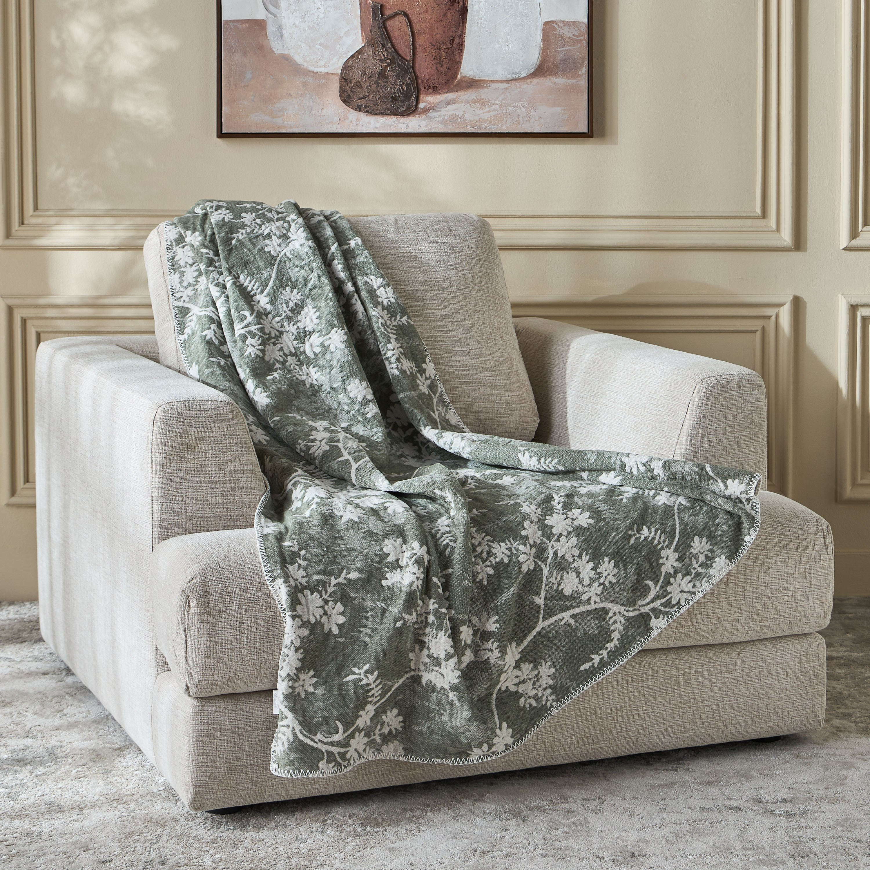 Dustan Chenille Jacquard Throw - 130x170 cm-household-bedding-blankets-image-1