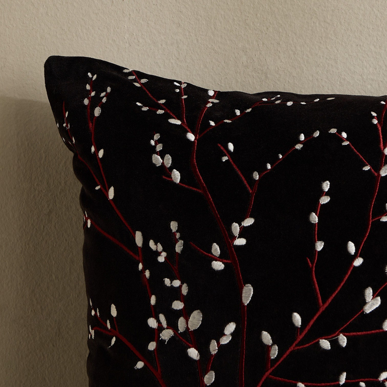 Mystic Blossom Embroidered Filled Cushion - 50x50 cm-household-cushionsandthrows-filledcushions-decorativecushions-image-2