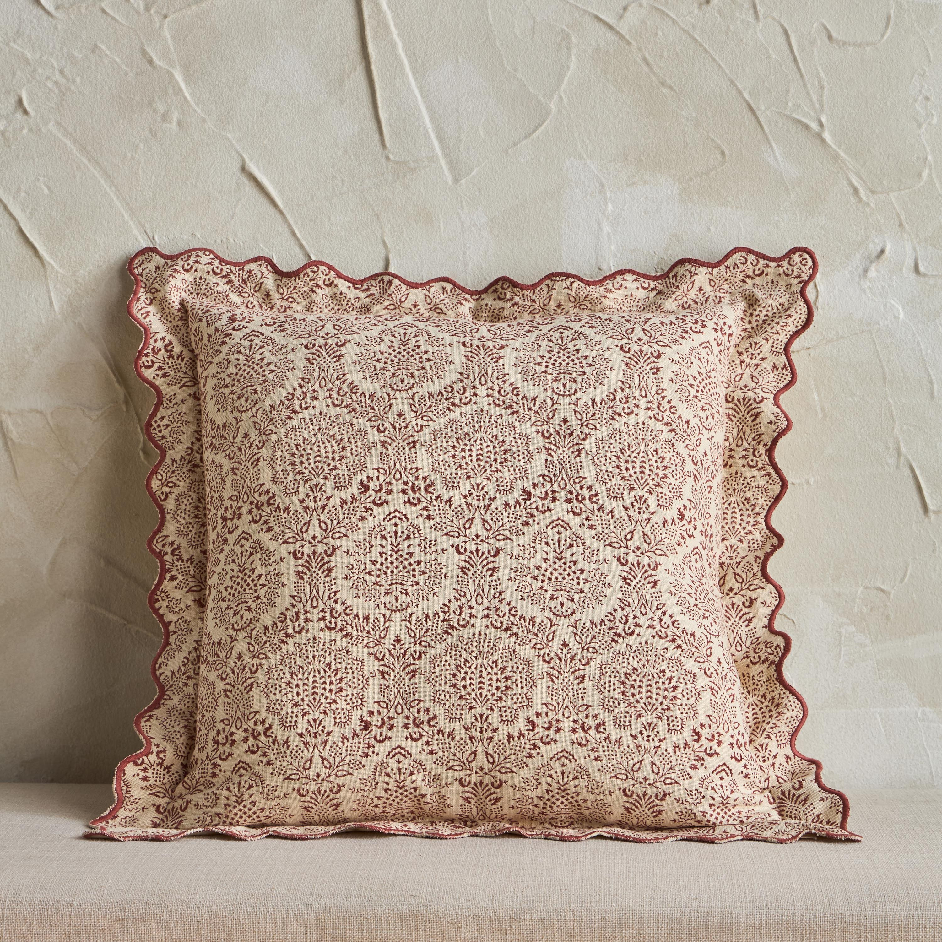 Shireen Block Print Filled Cushion - 50x50 cm-household-cushionsandthrows-filledcushions-decorativecushions-image-1