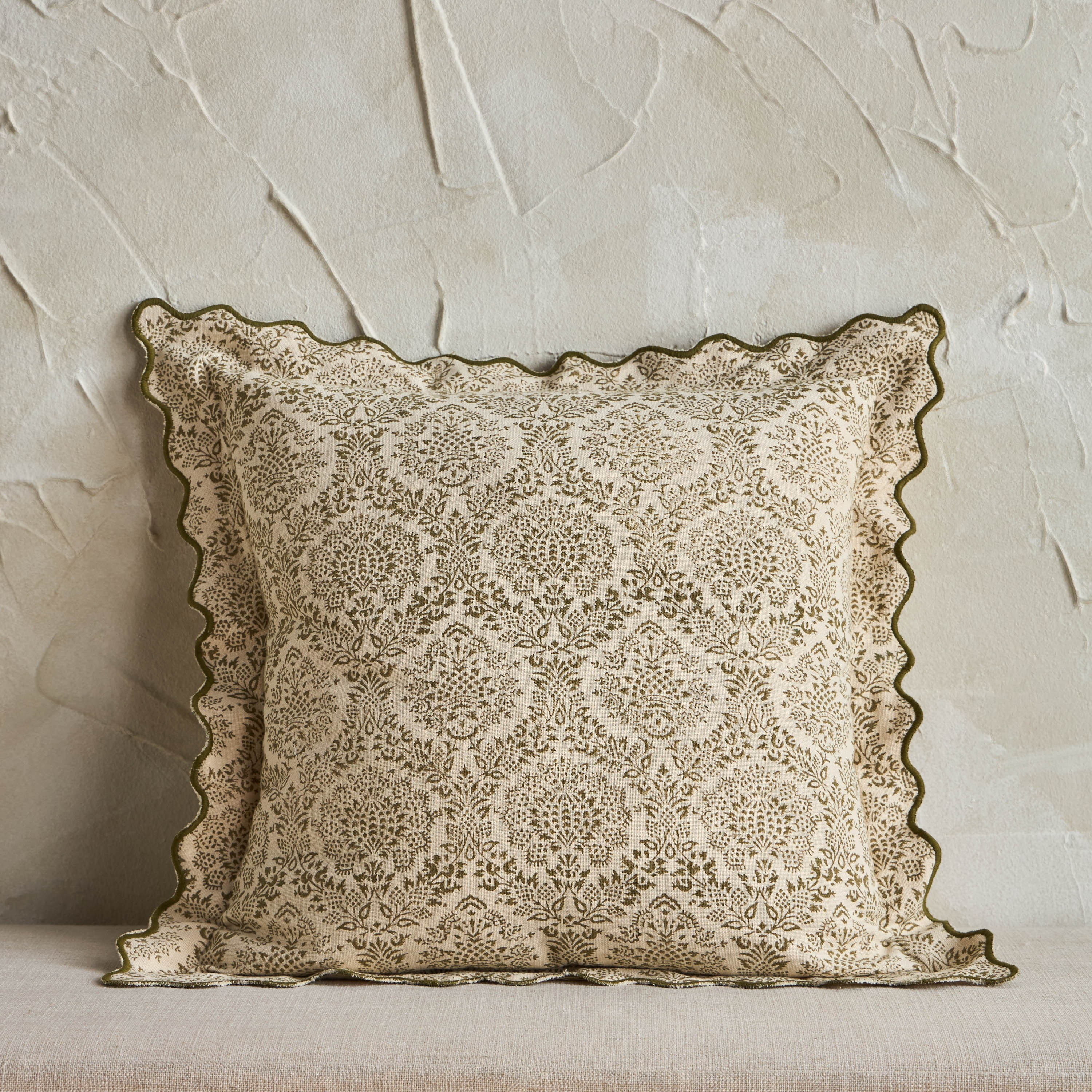 Shireen Block Print Filled Cushion - 50x50 cm-household-cushionsandthrows-filledcushions-decorativecushions-image-1