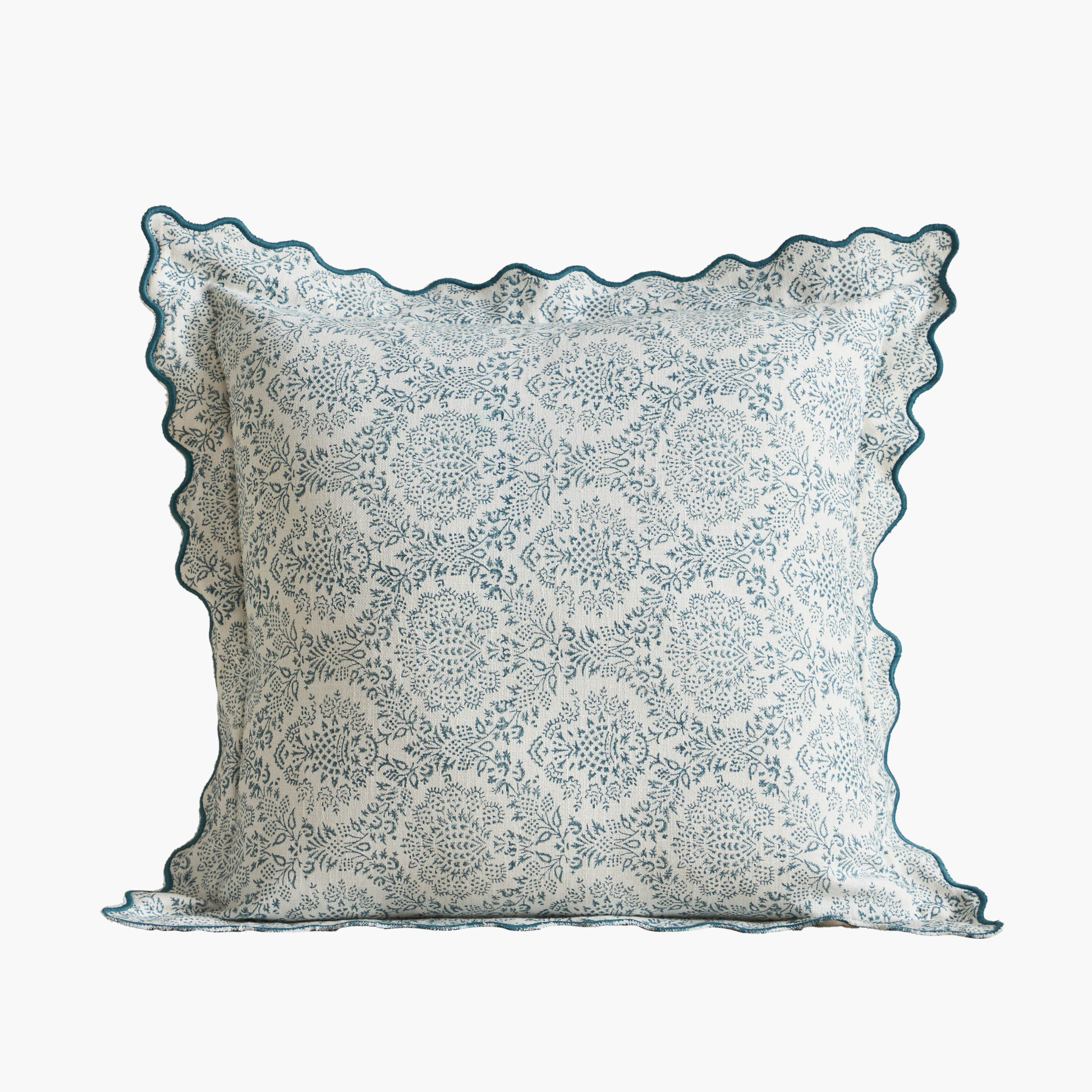 Shireen Block Print Filled Cushion - 50x50 cm-household-cushionsandthrows-filledcushions-decorativecushions-image-13