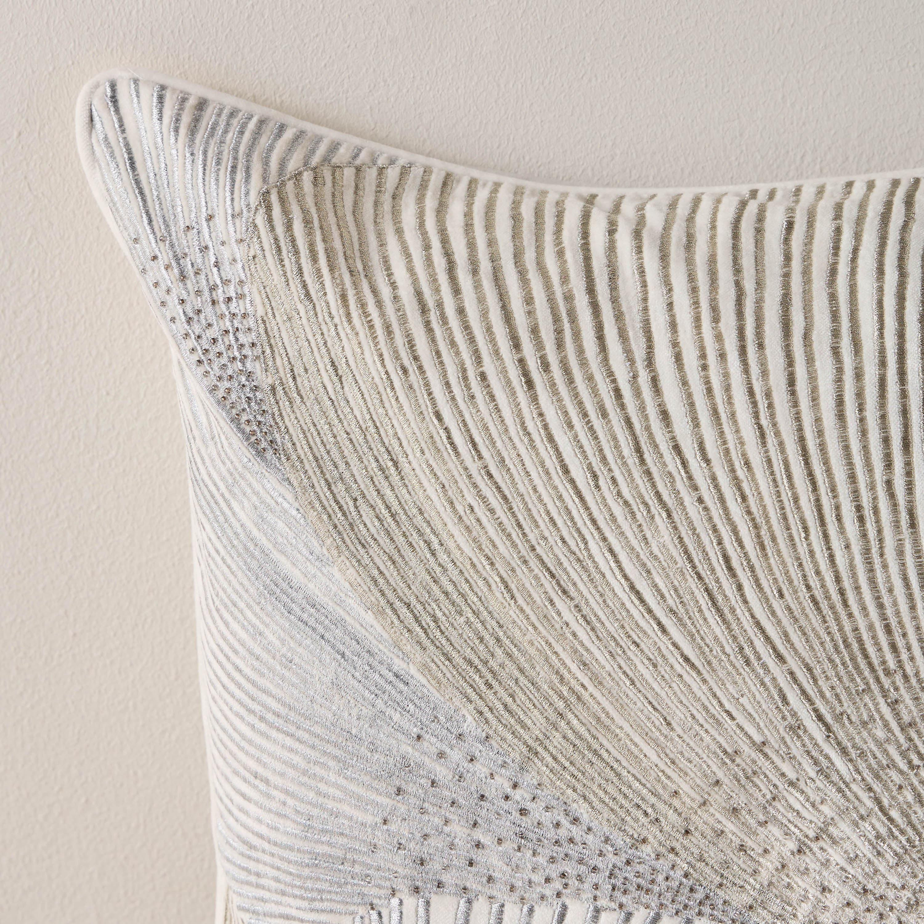 Scallop Embroidered Filled Cushion - 50x50 cm-household-cushionsandthrows-filledcushions-decorativecushions-image-2