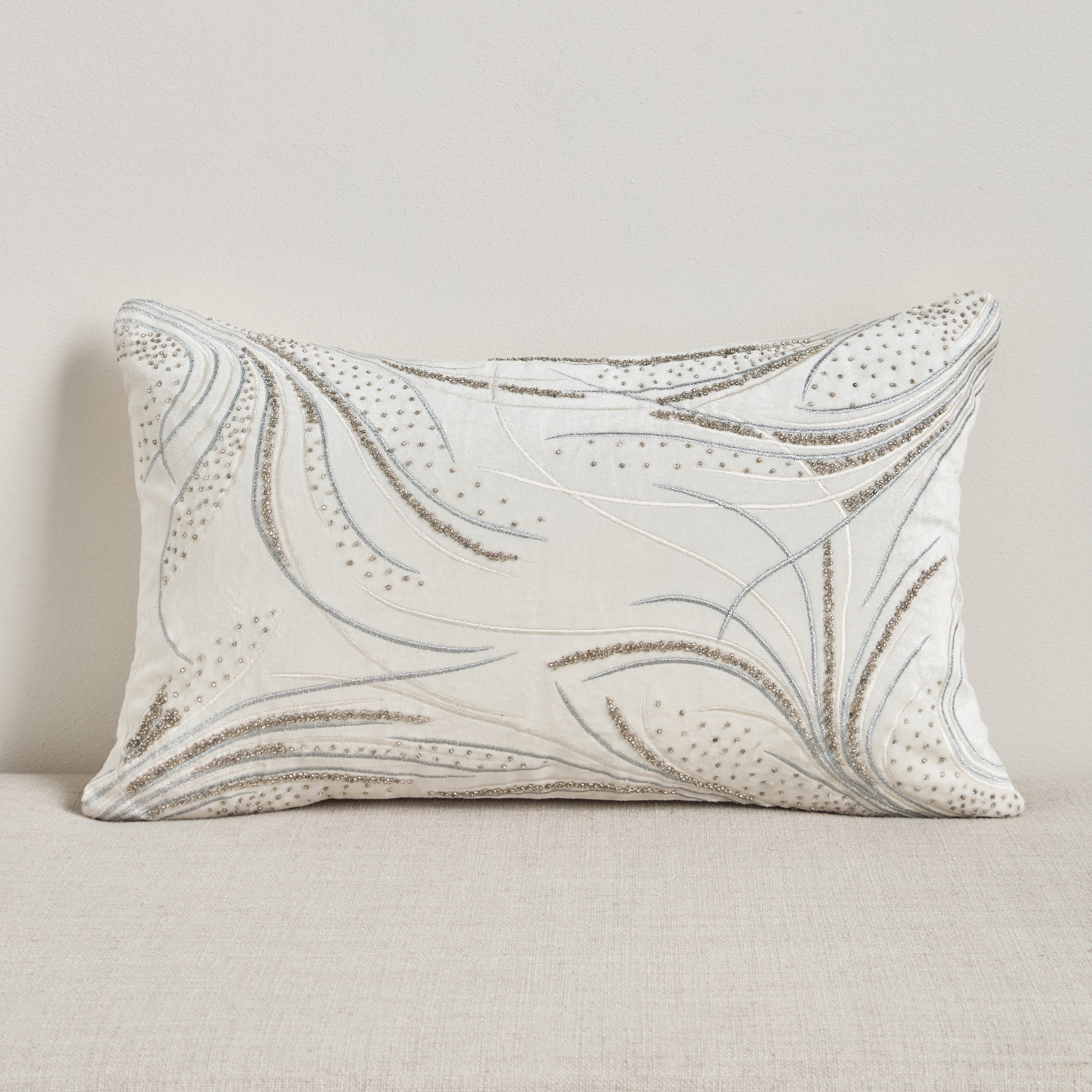 Wave Beads Embroidered Cushion Cover - 30x50 cm-household-cushionsandthrows-cushioncovers-image-1