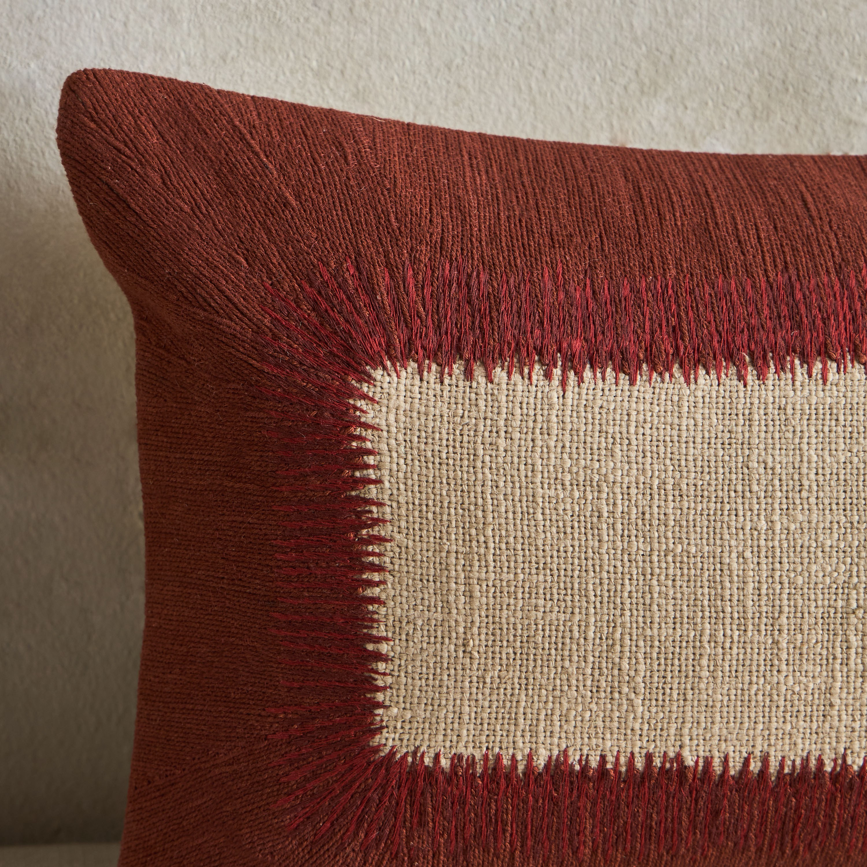 Tambour Embroidered Filled Cushion - 30x50 cm-household-cushionsandthrows-filledcushions-decorativecushions-image-2