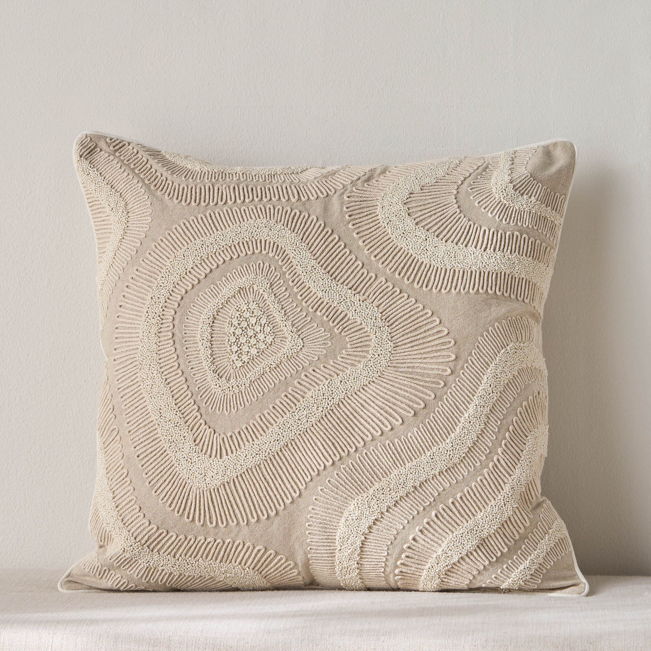 Prava Embroidered Filled Cushion - 50x50 cm-household-cushionsandthrows-filledcushions-decorativecushions-image-1