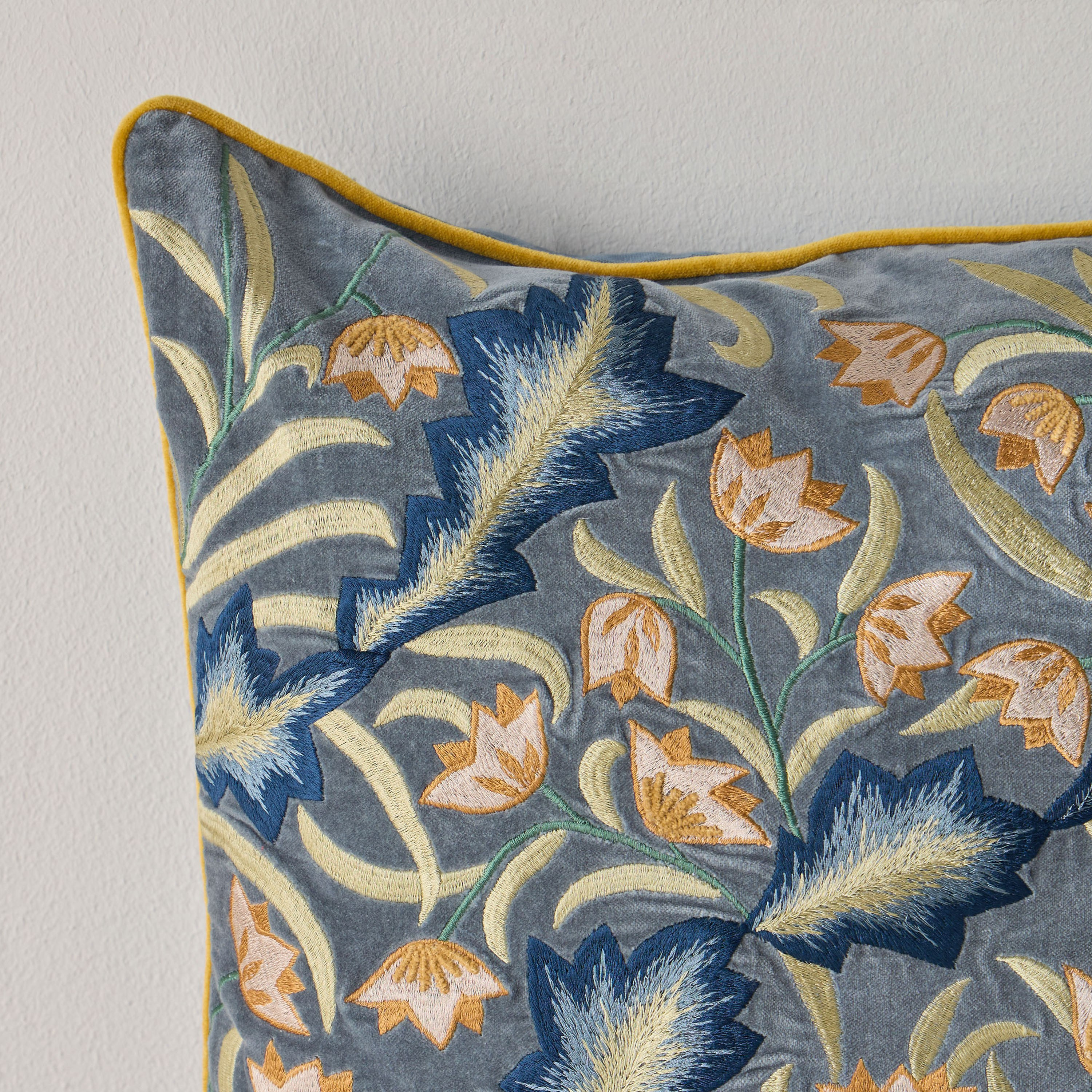 Moris Garden Embroidered Cushion Cover - 50x50 cm-household-cushionsandthrows-cushioncovers-image-2