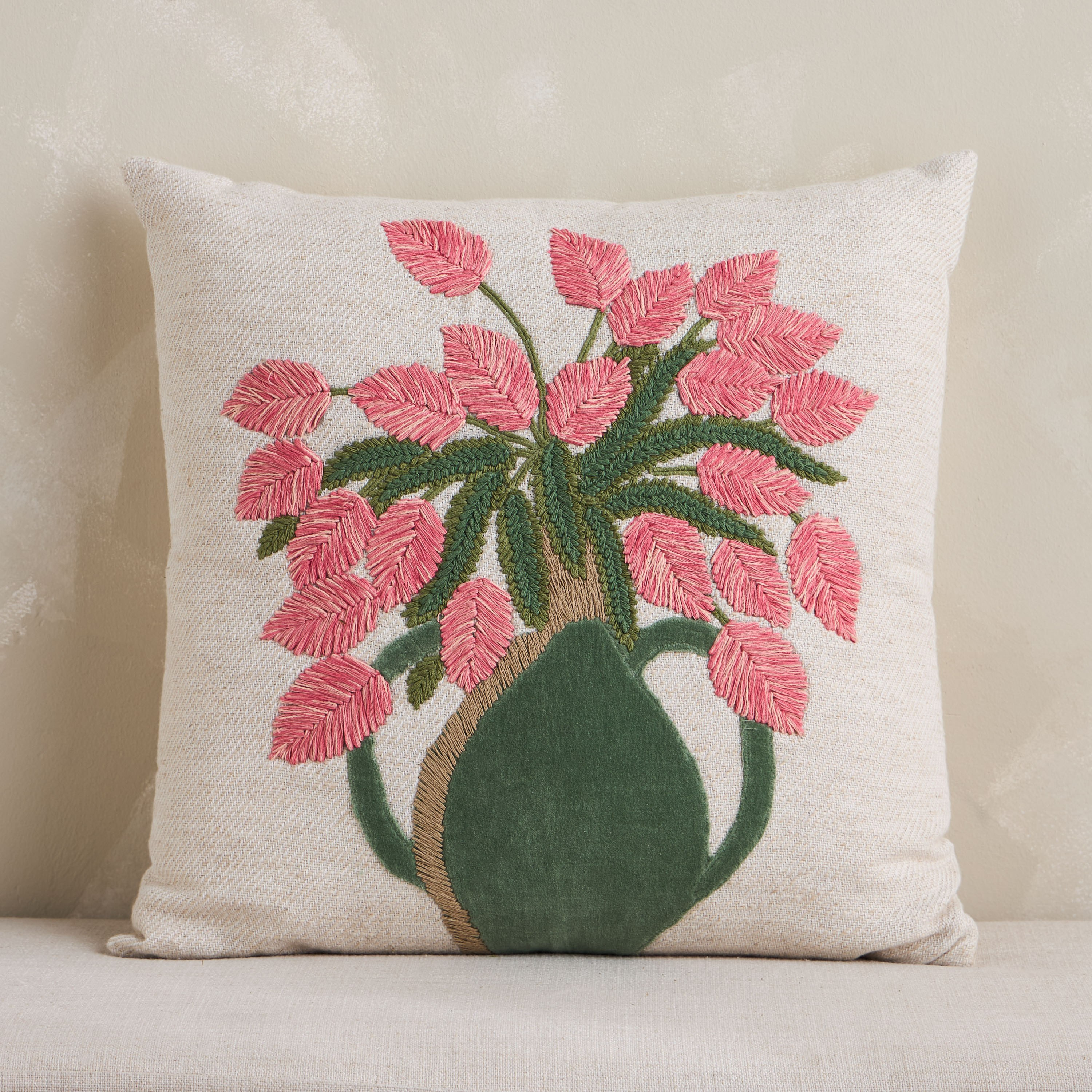 Aliana Embroidered Filled Cushion - 50x50 cm-household-cushionsandthrows-filledcushions-decorativecushions-image-1