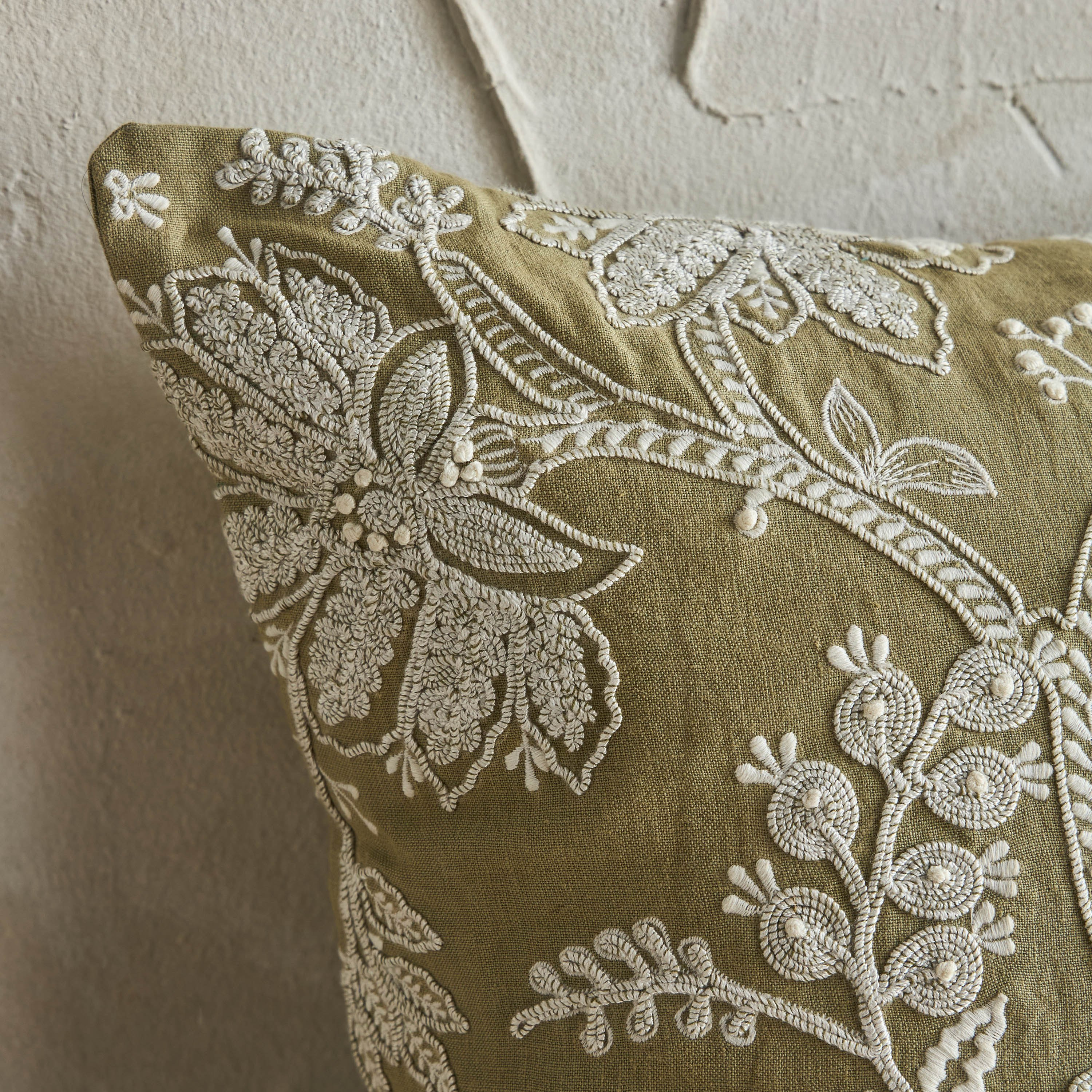 Arras Camelia Embroidered Filled Cushion - 50x50 cm-household-cushionsandthrows-filledcushions-decorativecushions-image-2