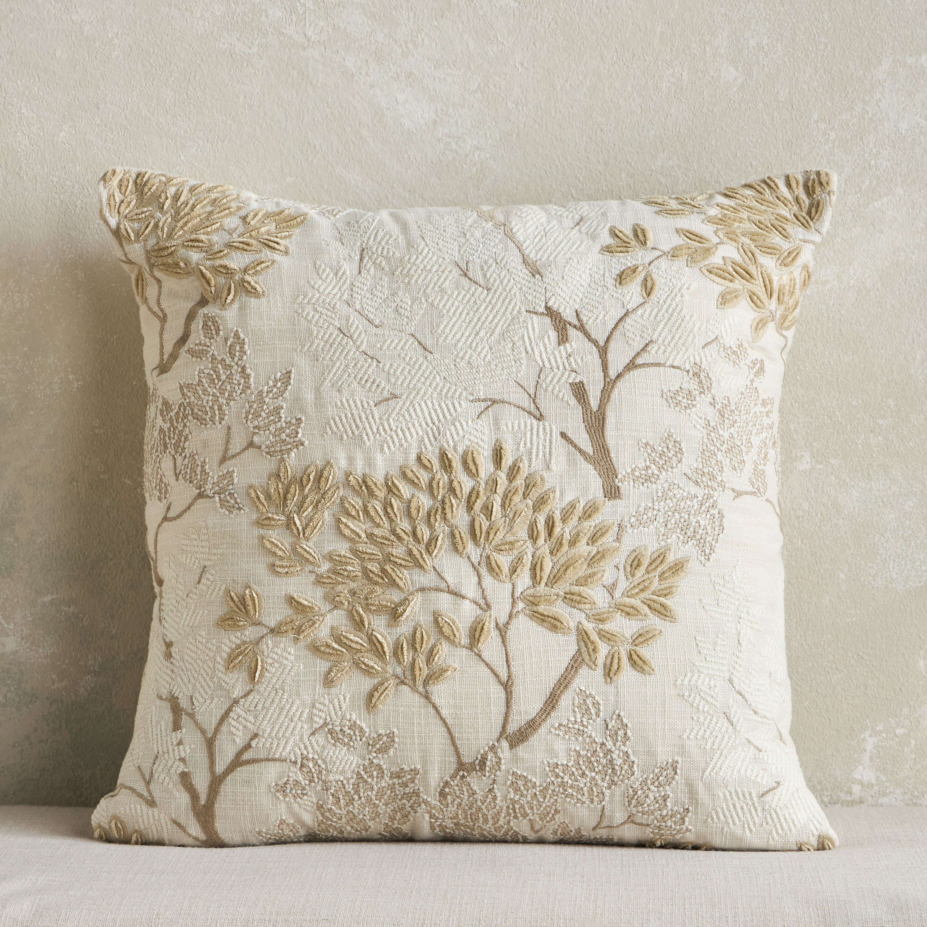 Kheoni Embroidered Filled Cushion - 50x50 cm-household-cushionsandthrows-filledcushions-decorativecushions-image-1
