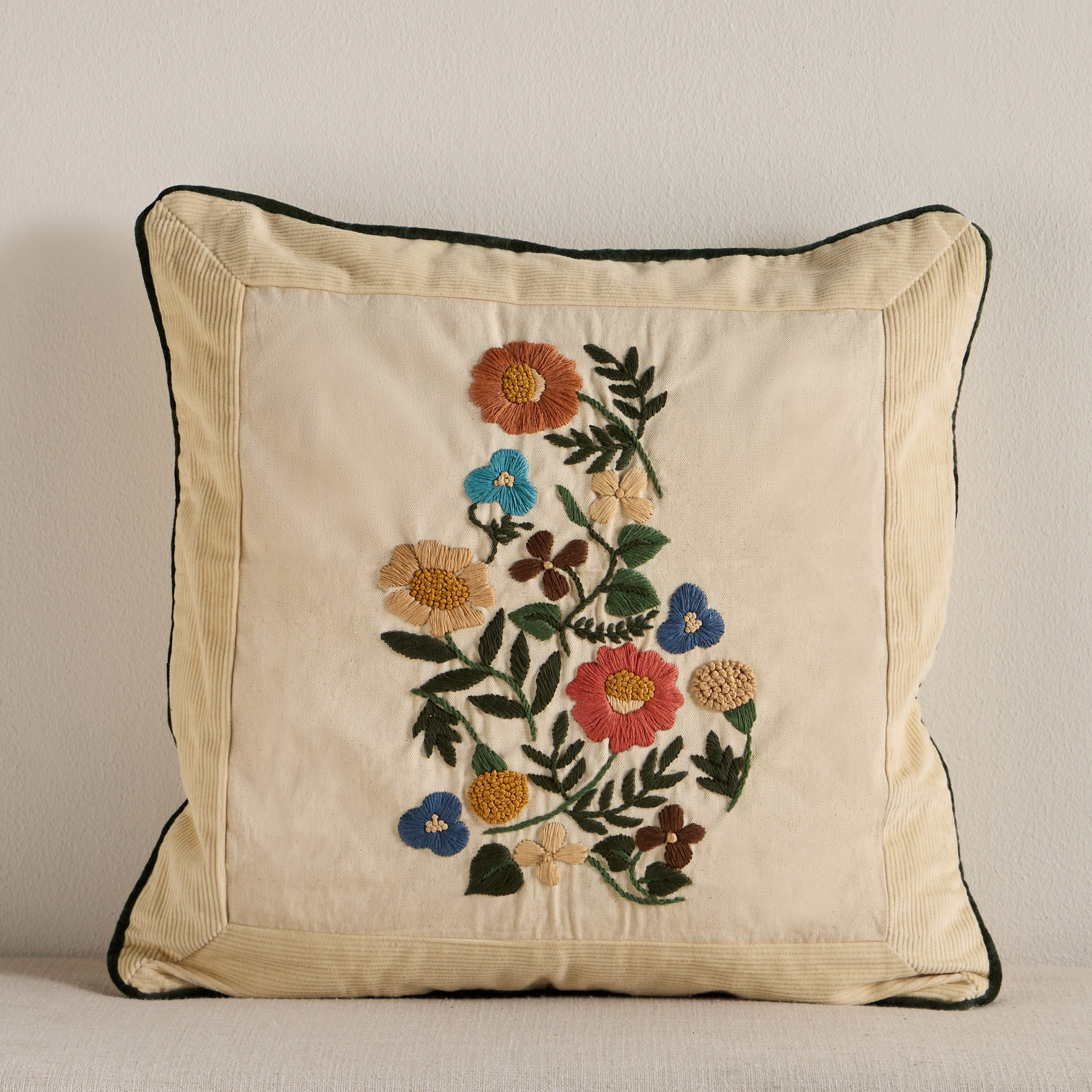 Dhanik Embroidered Cushion Cover - 50x50 cm-household-cushionsandthrows-cushioncovers-image-1