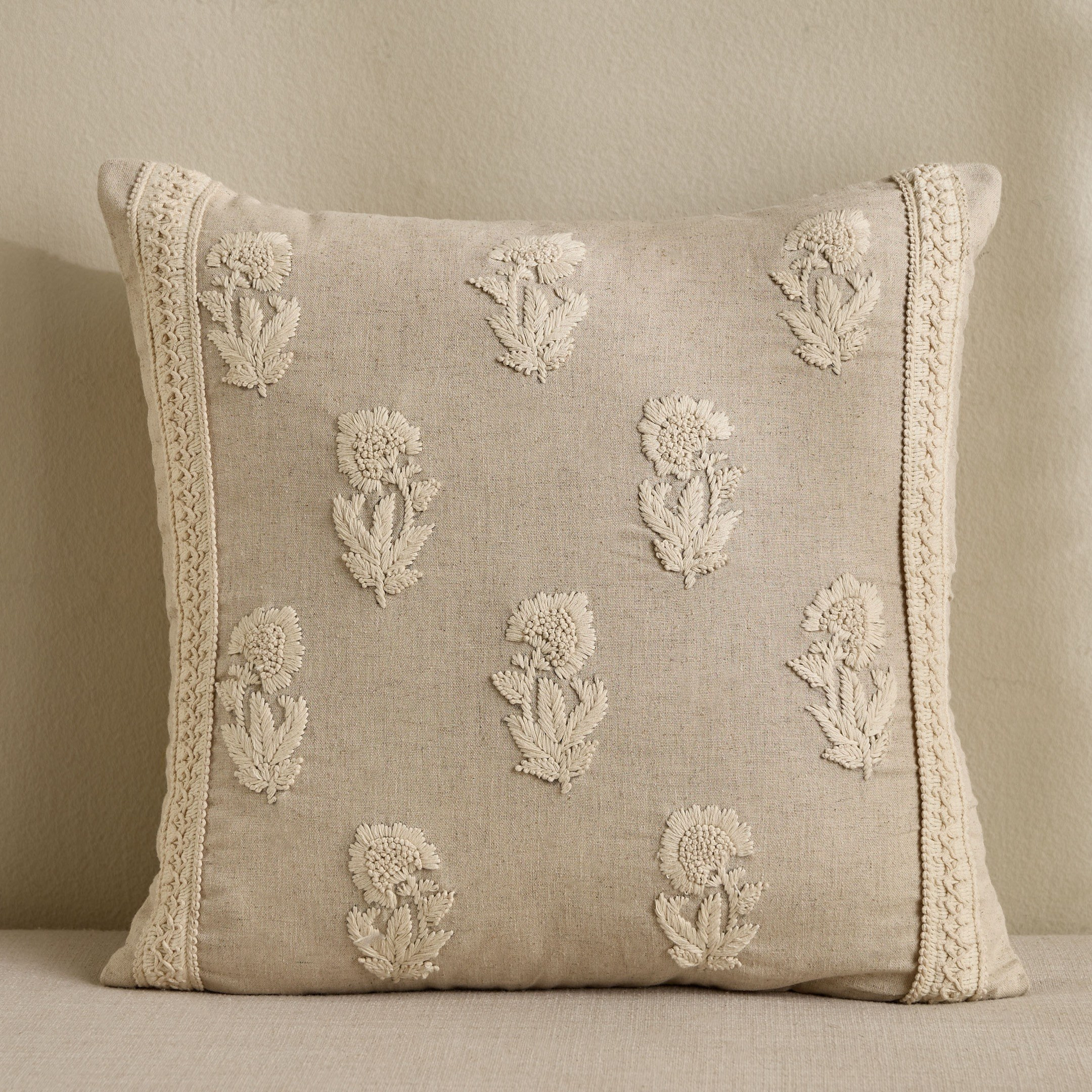 Rewa Bota Embroidered Cushion Cover - 50x50 cm-household-cushionsandthrows-cushioncovers-image-1