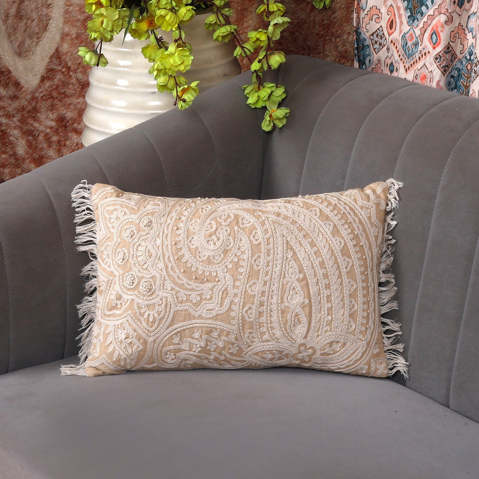 وسادة محشوة مطرزة - أمور - 30x50 سم-household-cushionsandthrows-filledcushions-decorativecushions-image-1