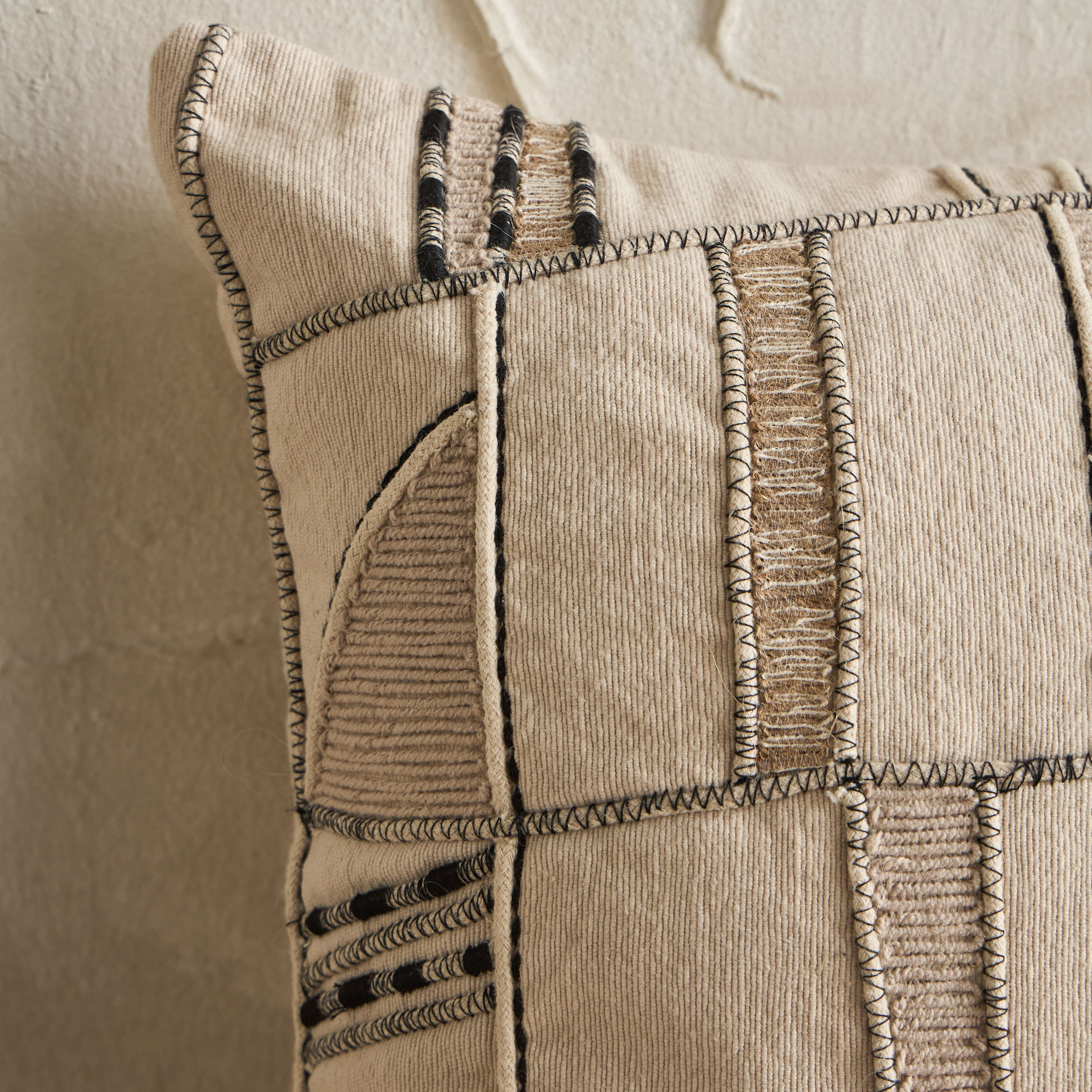 Toki Strip Embroidered Cushion Cover - 50x50 cm-household-cushionsandthrows-cushioncovers-image-2