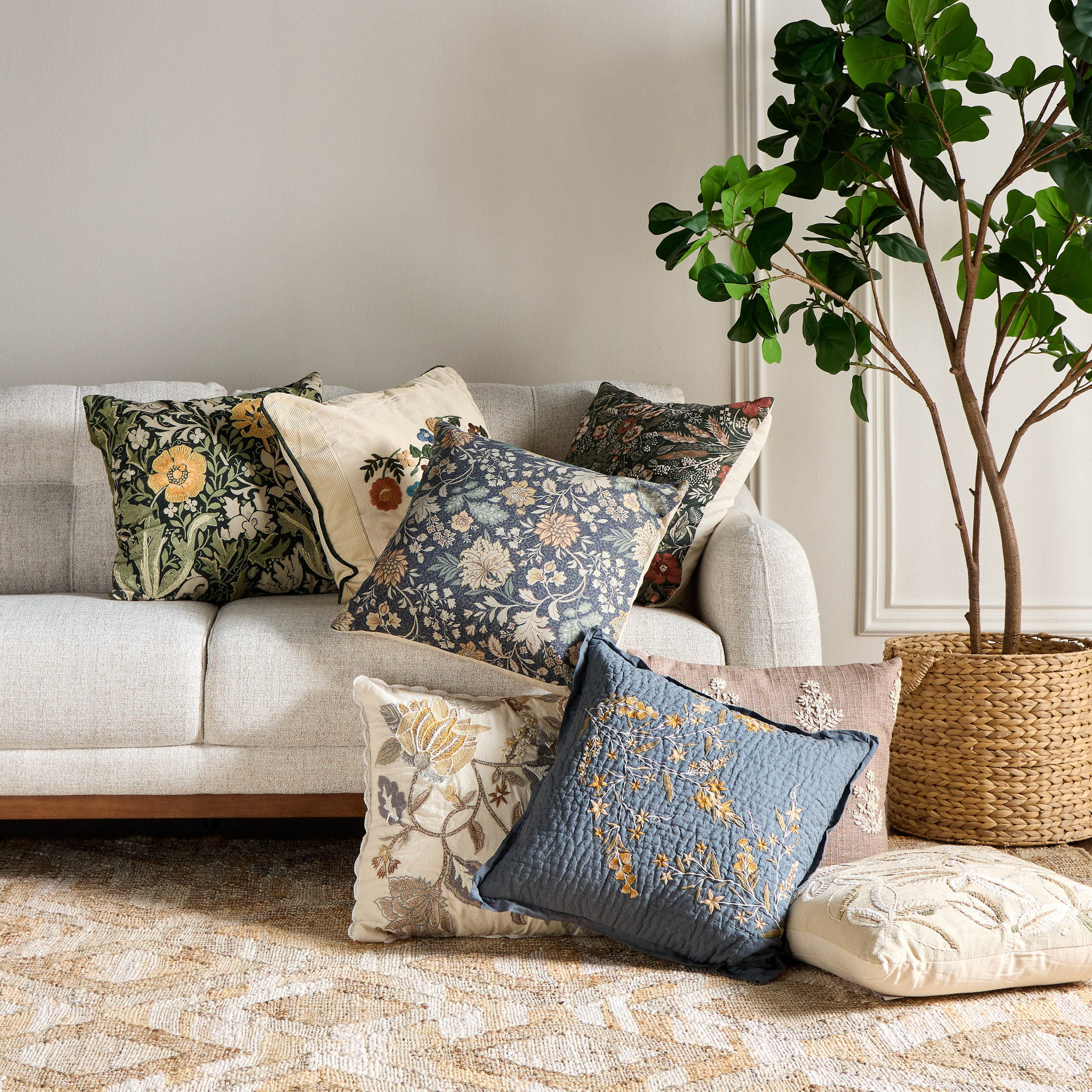 Bower Printed Cushion Cover - 50x50 cm-household-cushionsandthrows-cushioncovers-image-4