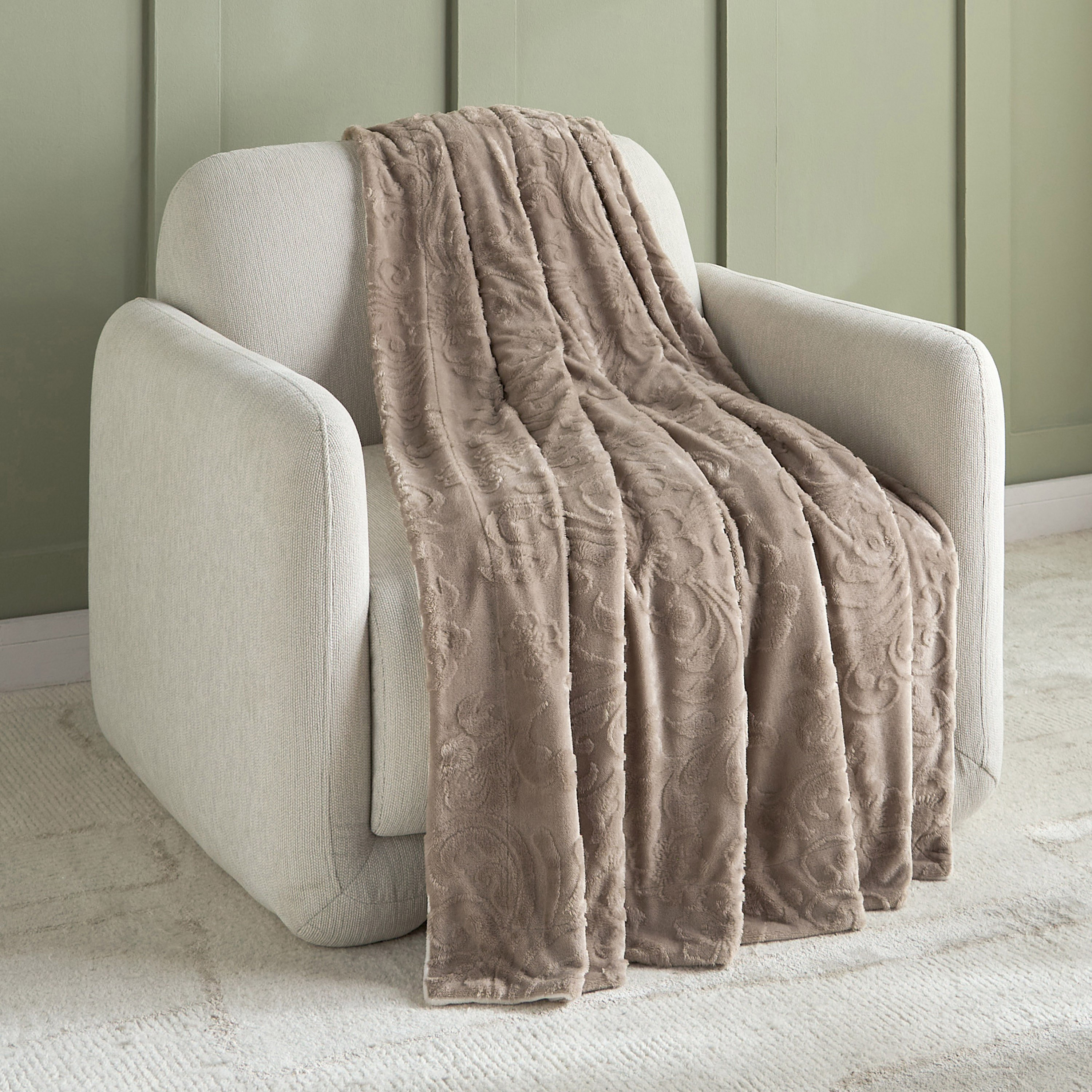 Turin Flannel Burn Out Single Blanket - 150x200 cm