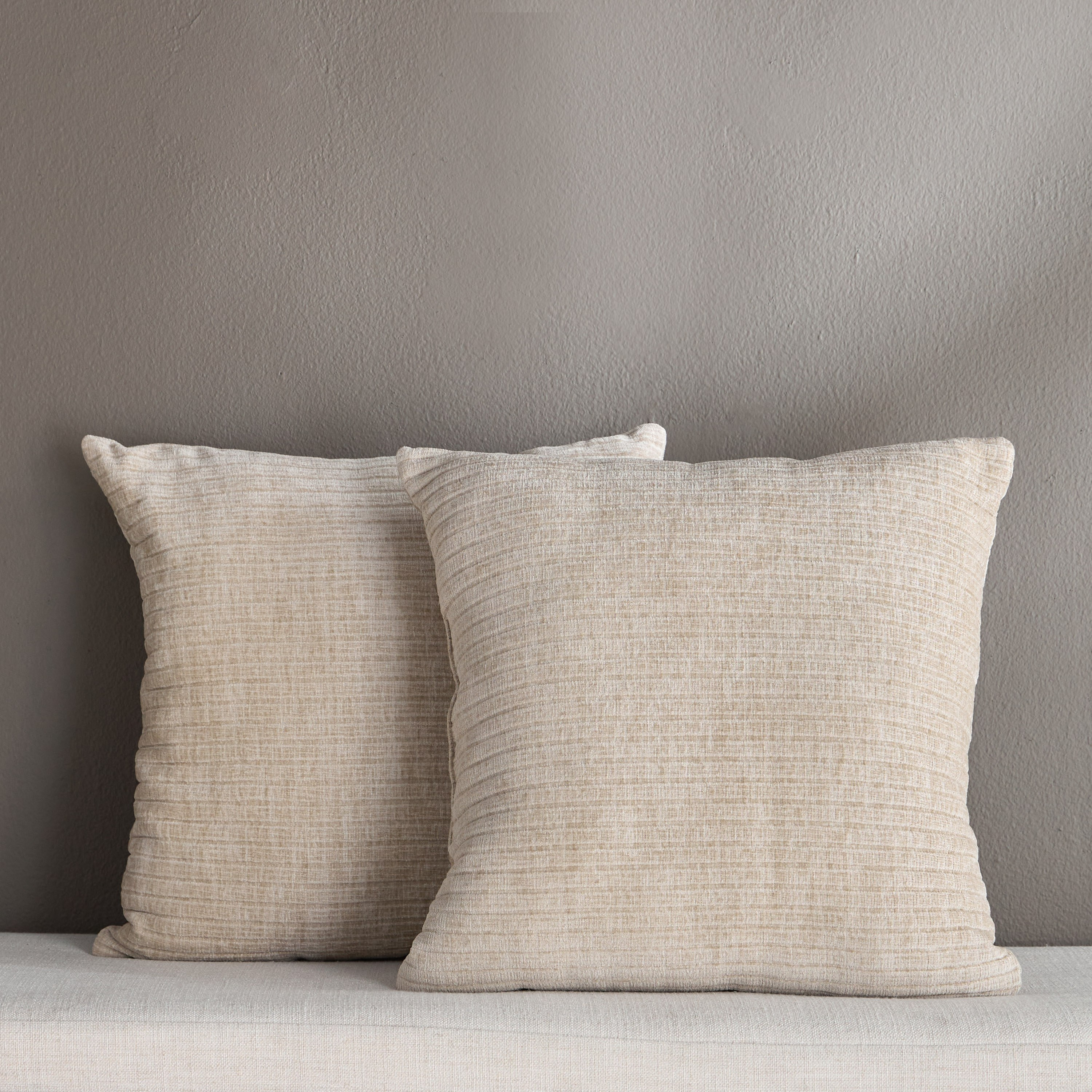 Samar 2-Piece Chenille Ribbed Filled Cushion Set - 45x45 cm-household-cushionsandthrows-filledcushions-decorativecushions-image-1