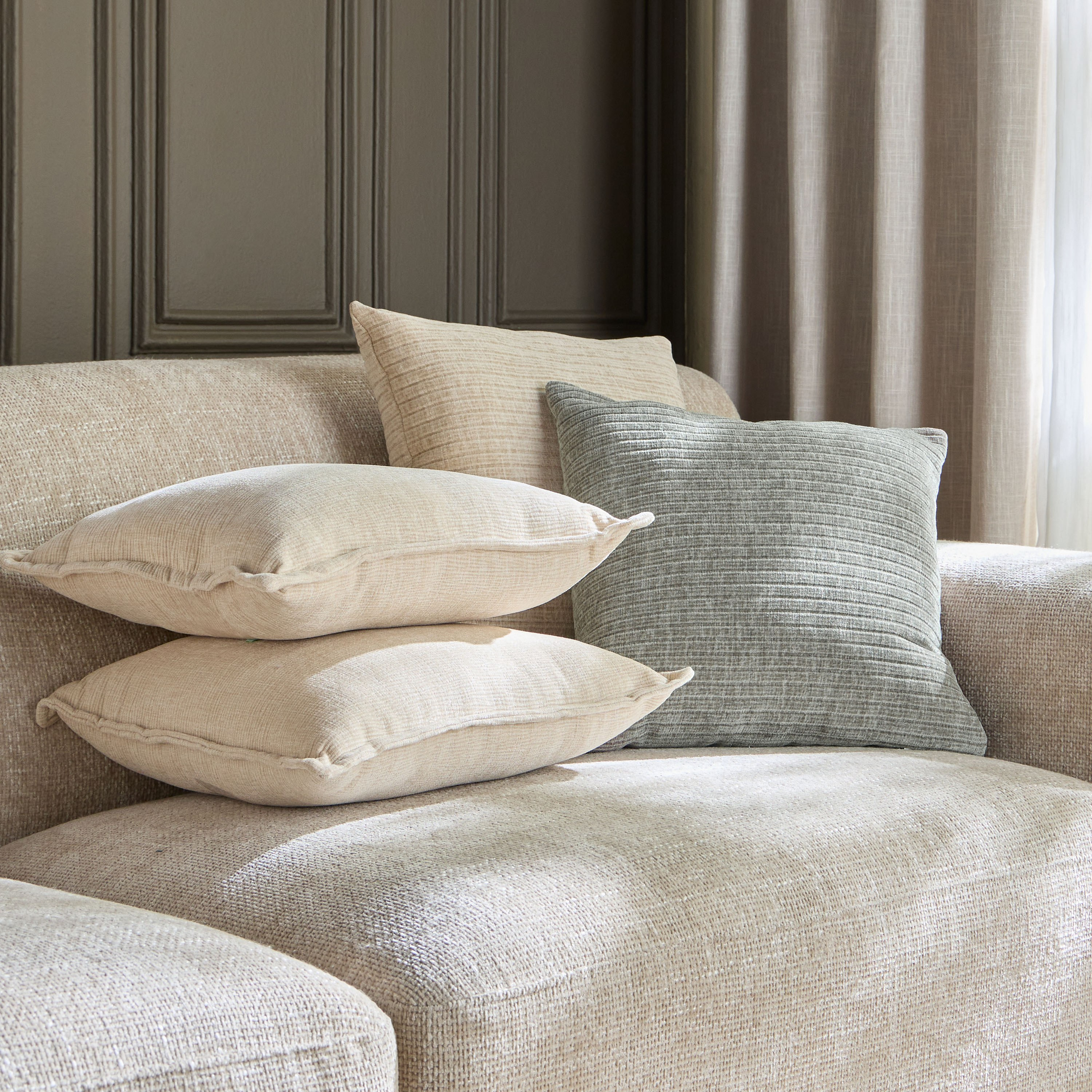 Samar 2-Piece Chenille Ribbed Filled Cushion Set - 45x45 cm-household-cushionsandthrows-filledcushions-decorativecushions-image-3