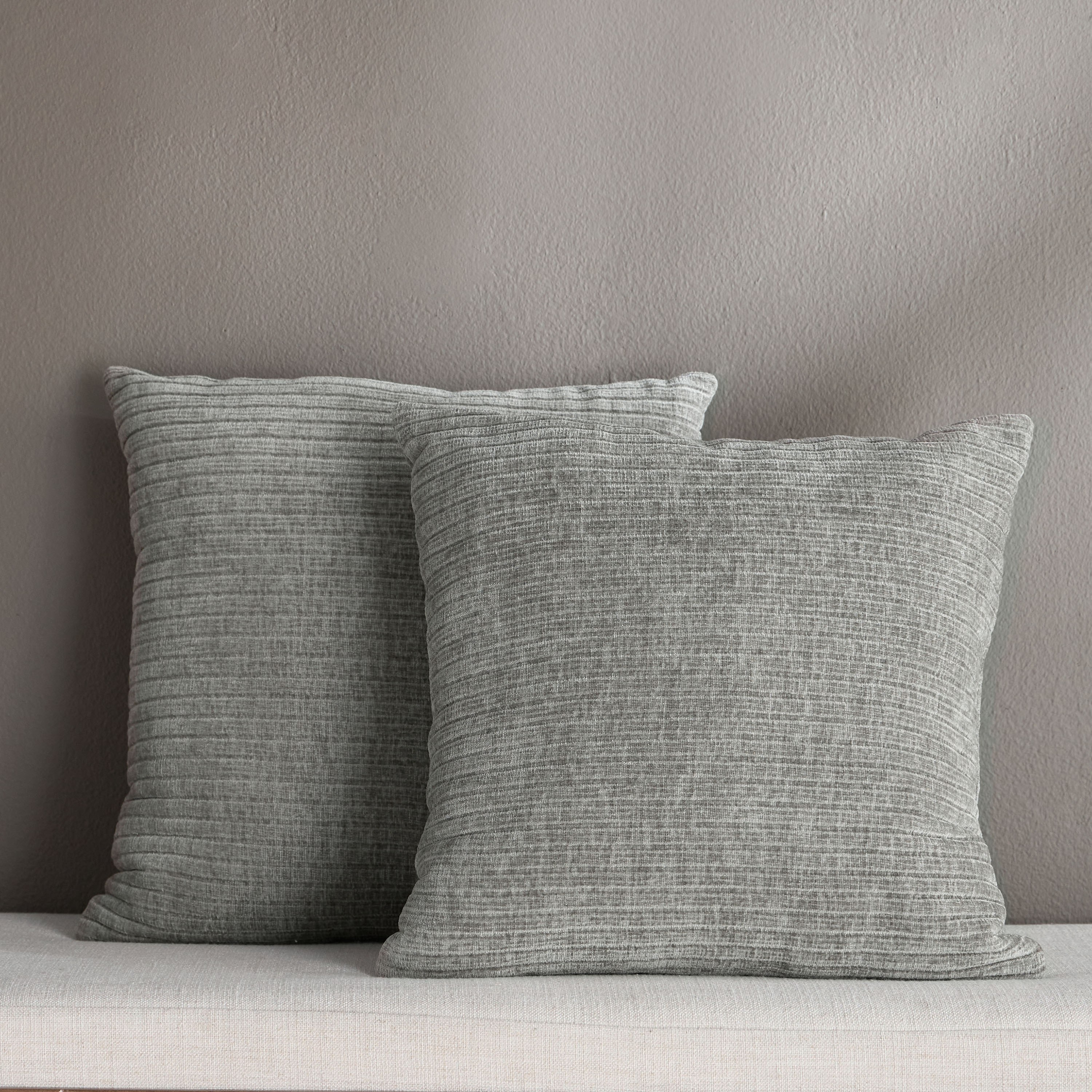 Samar 2-Piece Chenille Ribbed Filled Cushion Set - 45x45 cm-household-cushionsandthrows-filledcushions-decorativecushions-image-1