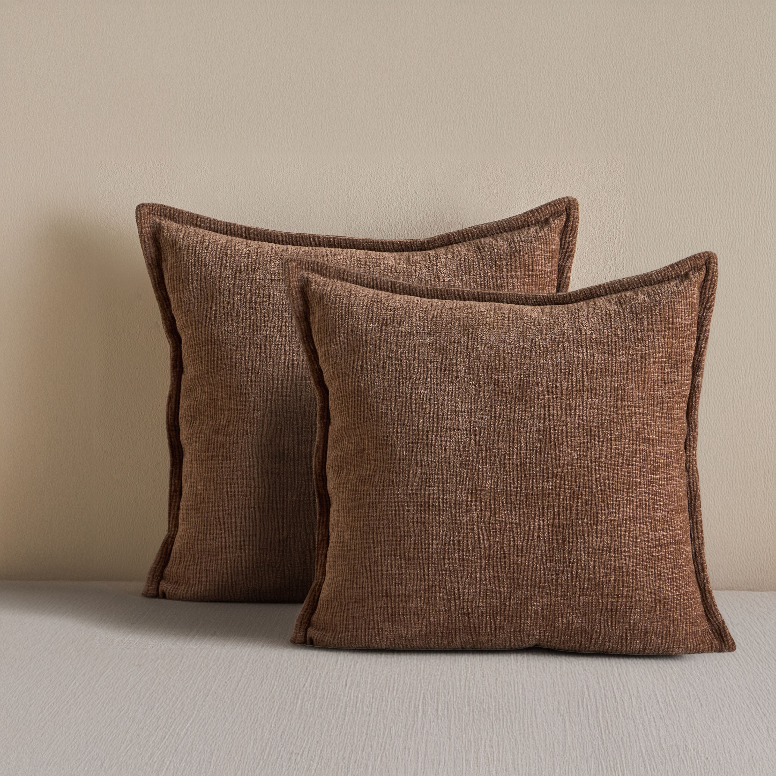 Albi 2-Piece Chenille Textured Filled Cushion Set - 45x45 cm-household-cushionsandthrows-filledcushions-decorativecushions-image-1