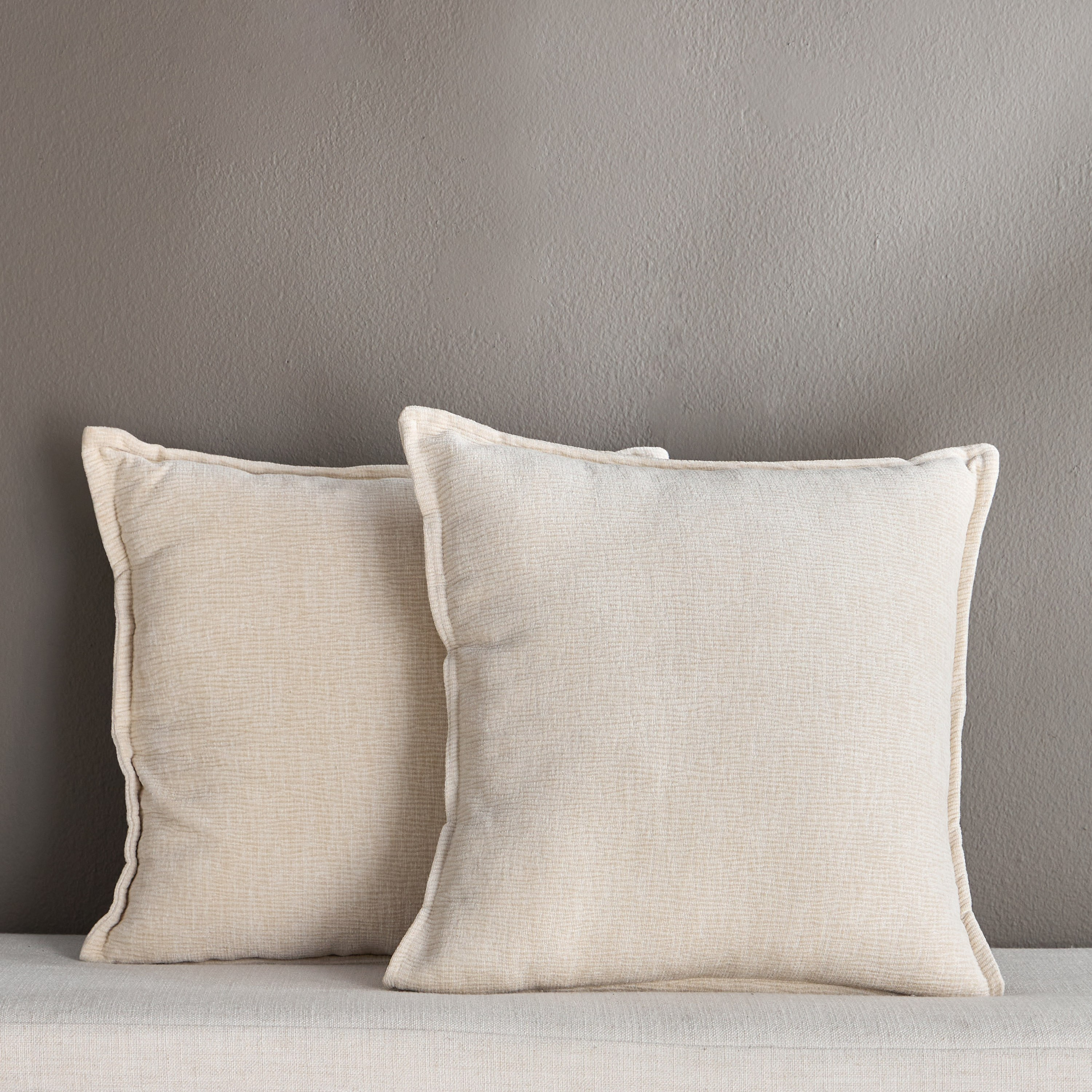 Albi 2-Piece Chenille Textured Filled Cushion Set - 45x45 cm-household-cushionsandthrows-filledcushions-decorativecushions-image-1