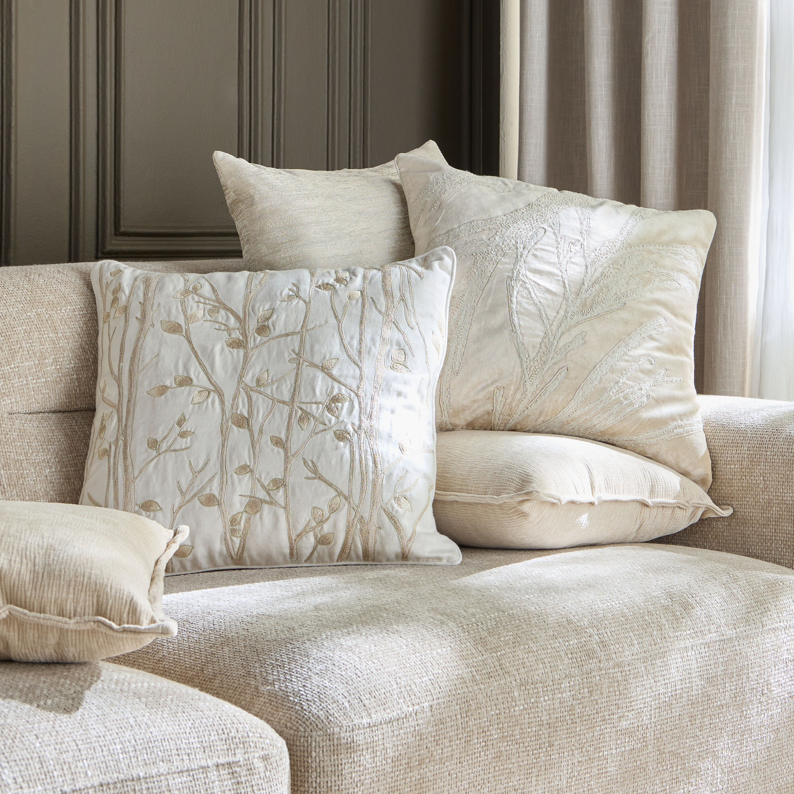 Albi 2-Piece Chenille Textured Filled Cushion Set - 45x45 cm-household-cushionsandthrows-filledcushions-decorativecushions-image-3
