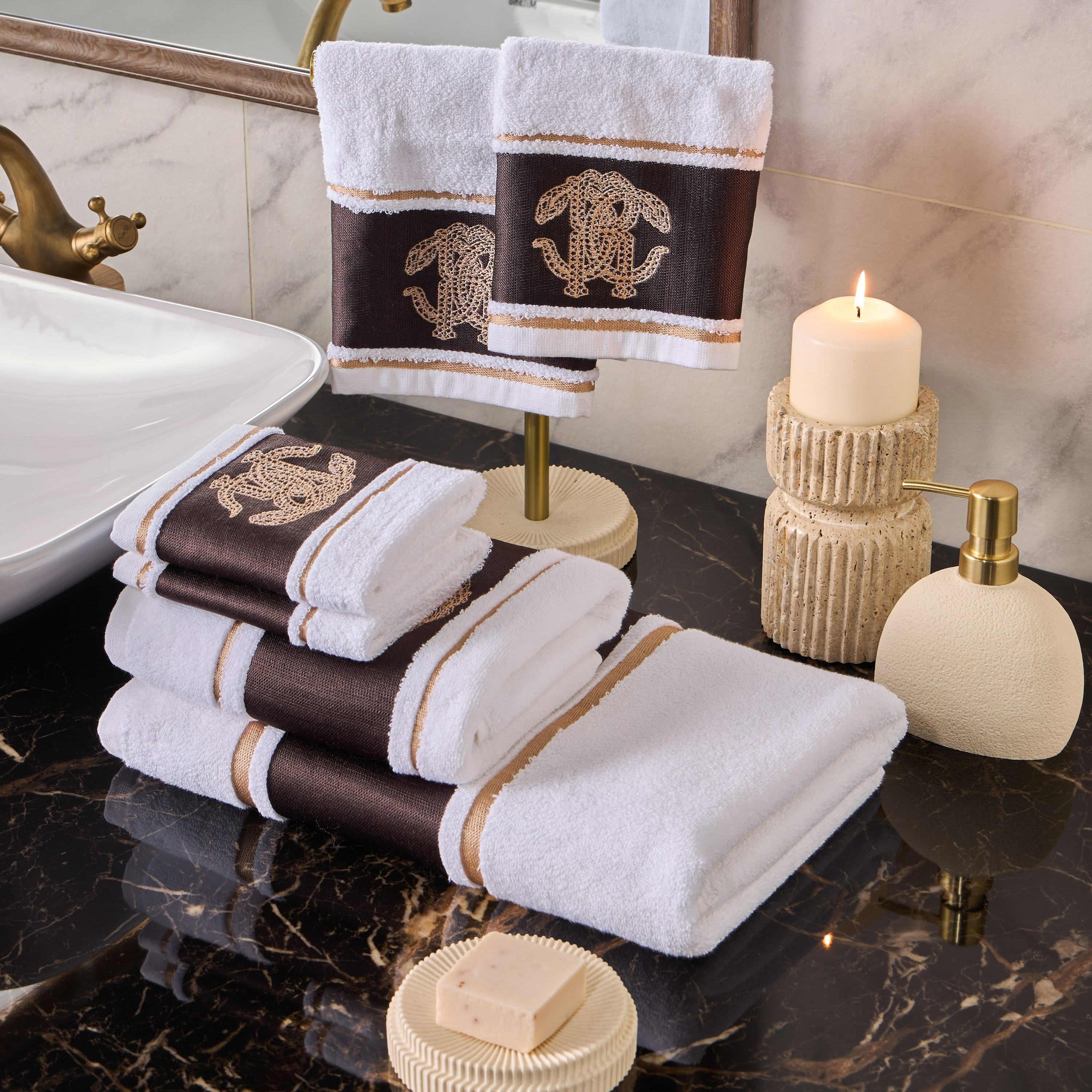 Roberto Cavalli Home 550 GSM Cotton Hand Towel - 50x90 cm-household-bathandlaundry-bathlinen-towels-image-5