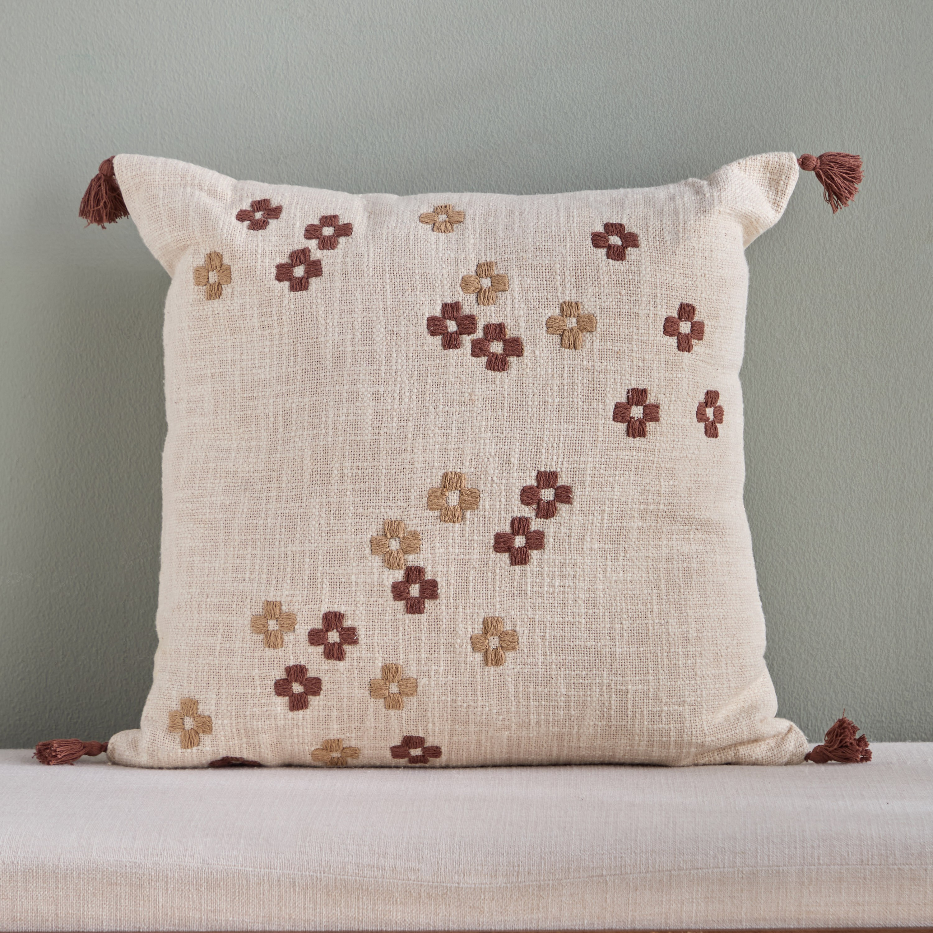 Lazio Embroidered Filled Cushion - 50x50 cm